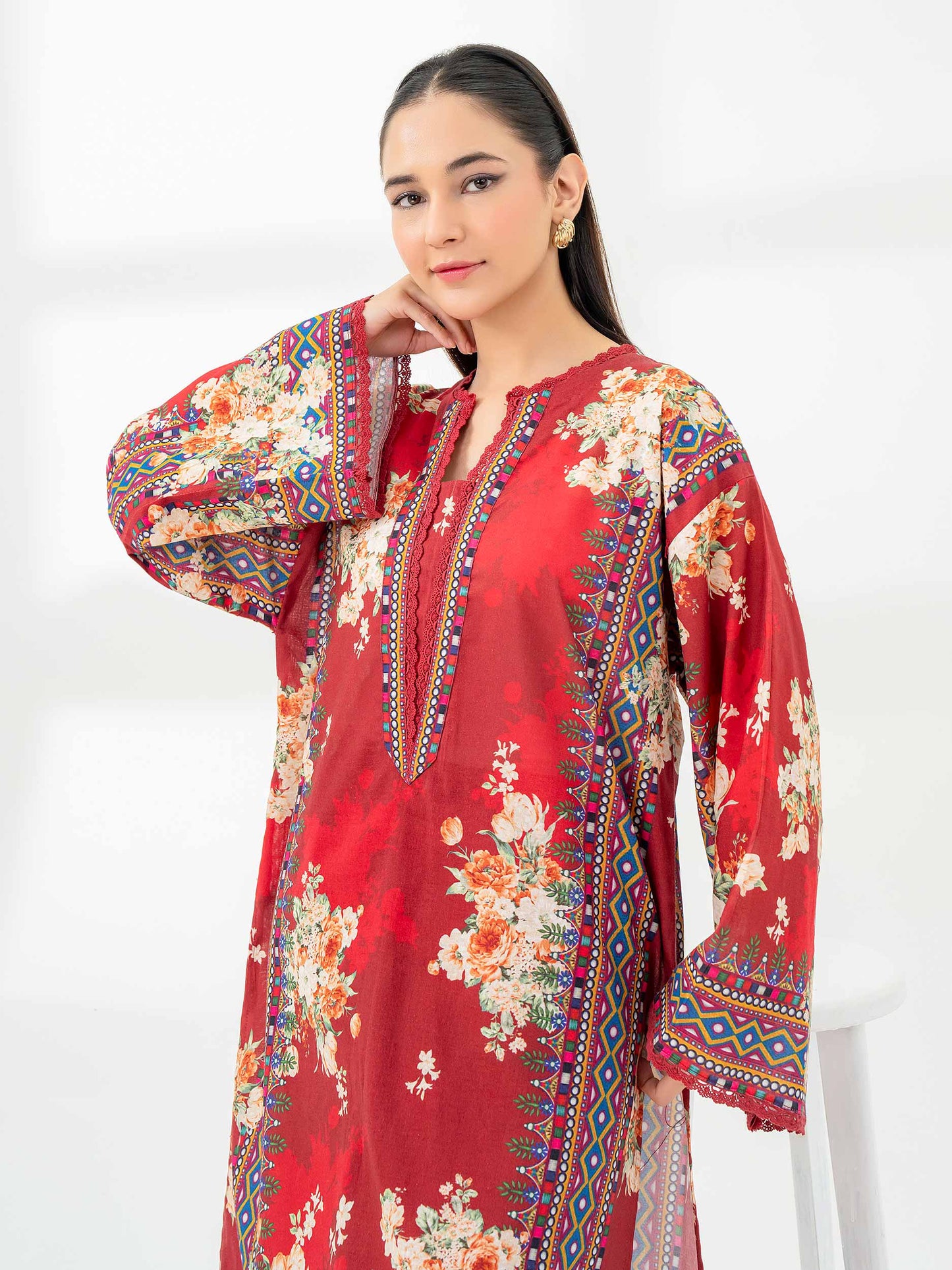 2 Piece Khaddar Suit-Printed (Pret)