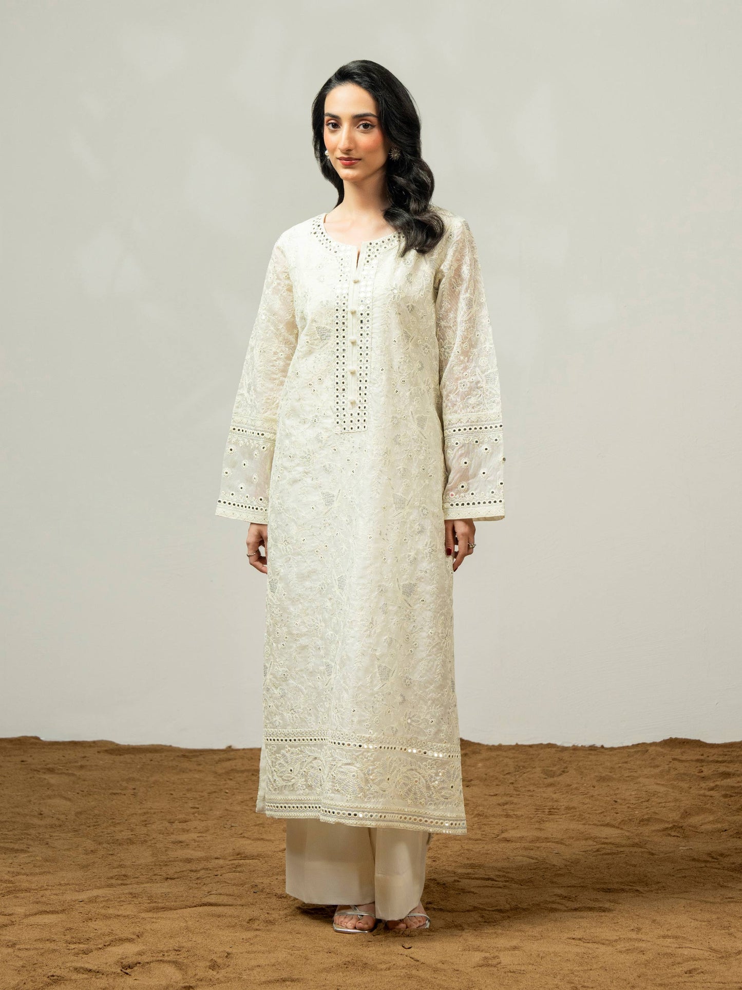 2 Piece Net Suit-Embroidered (Pret)