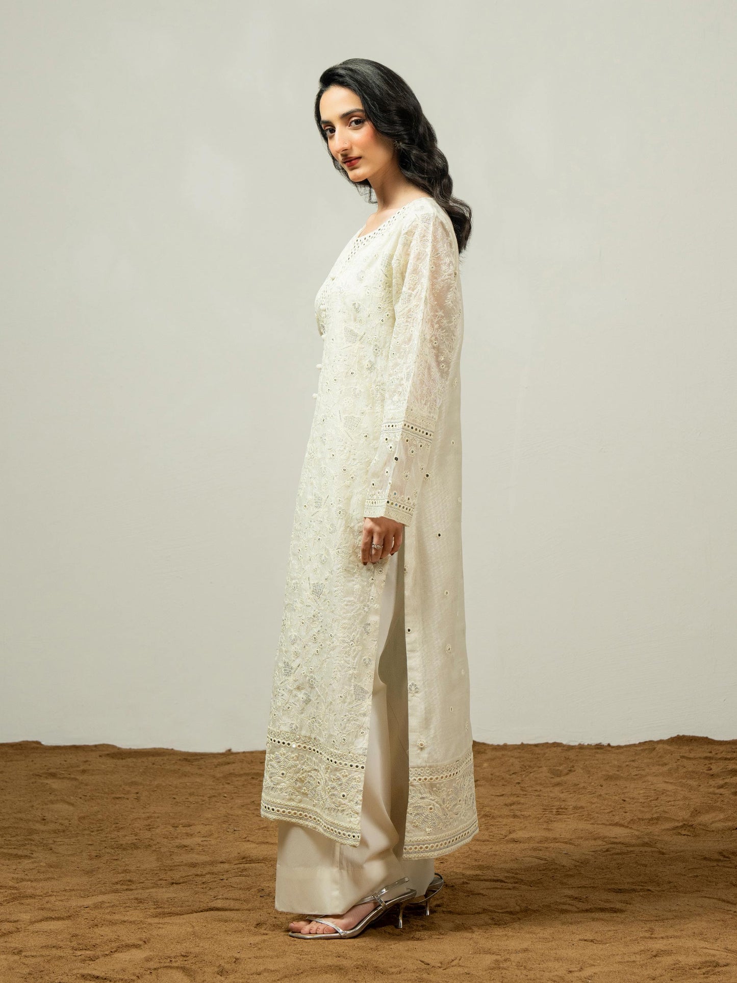 2 Piece Net Suit-Embroidered (Pret)