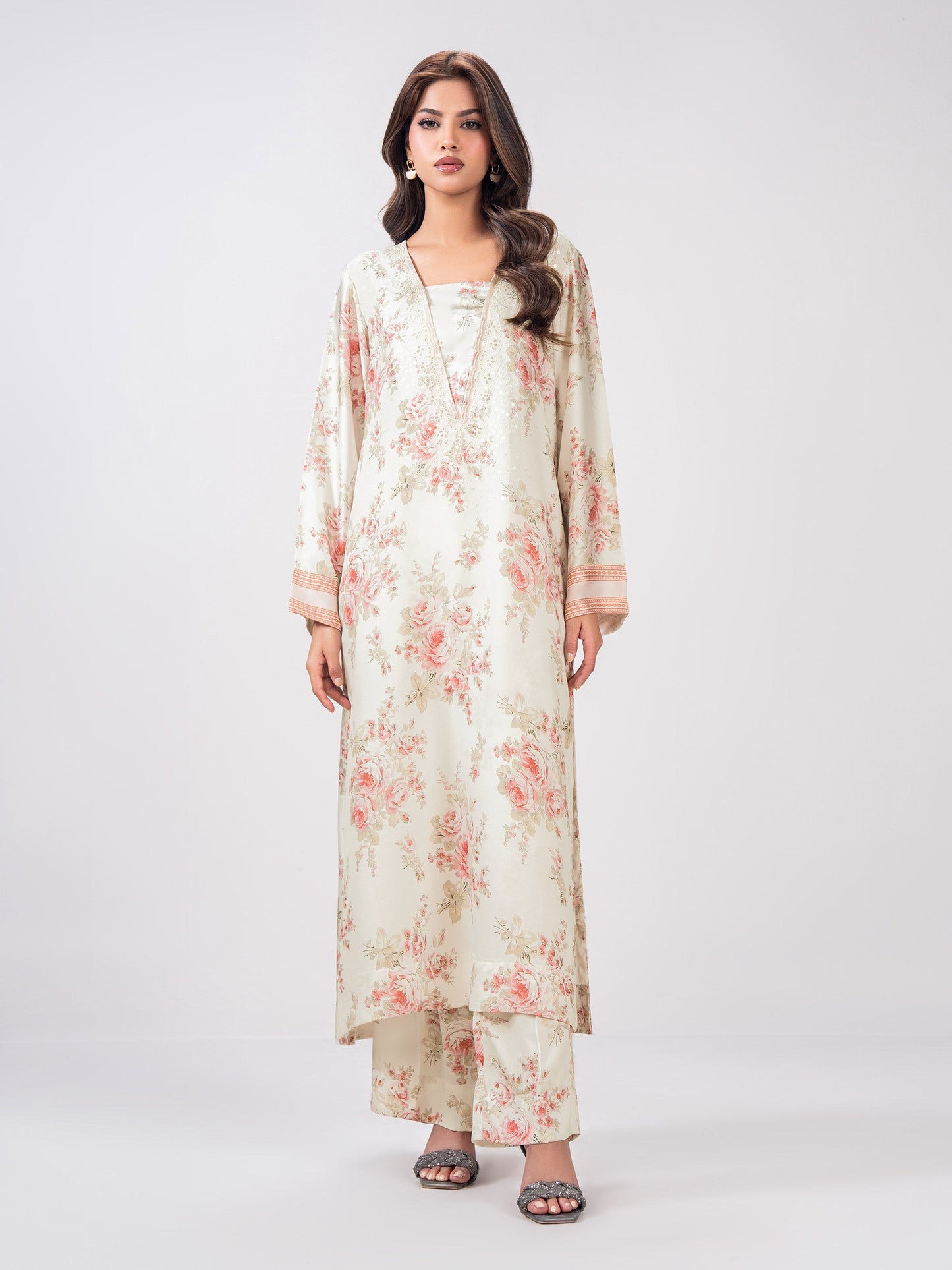 2 Piece Silk Suit- Embroidered (Pret)