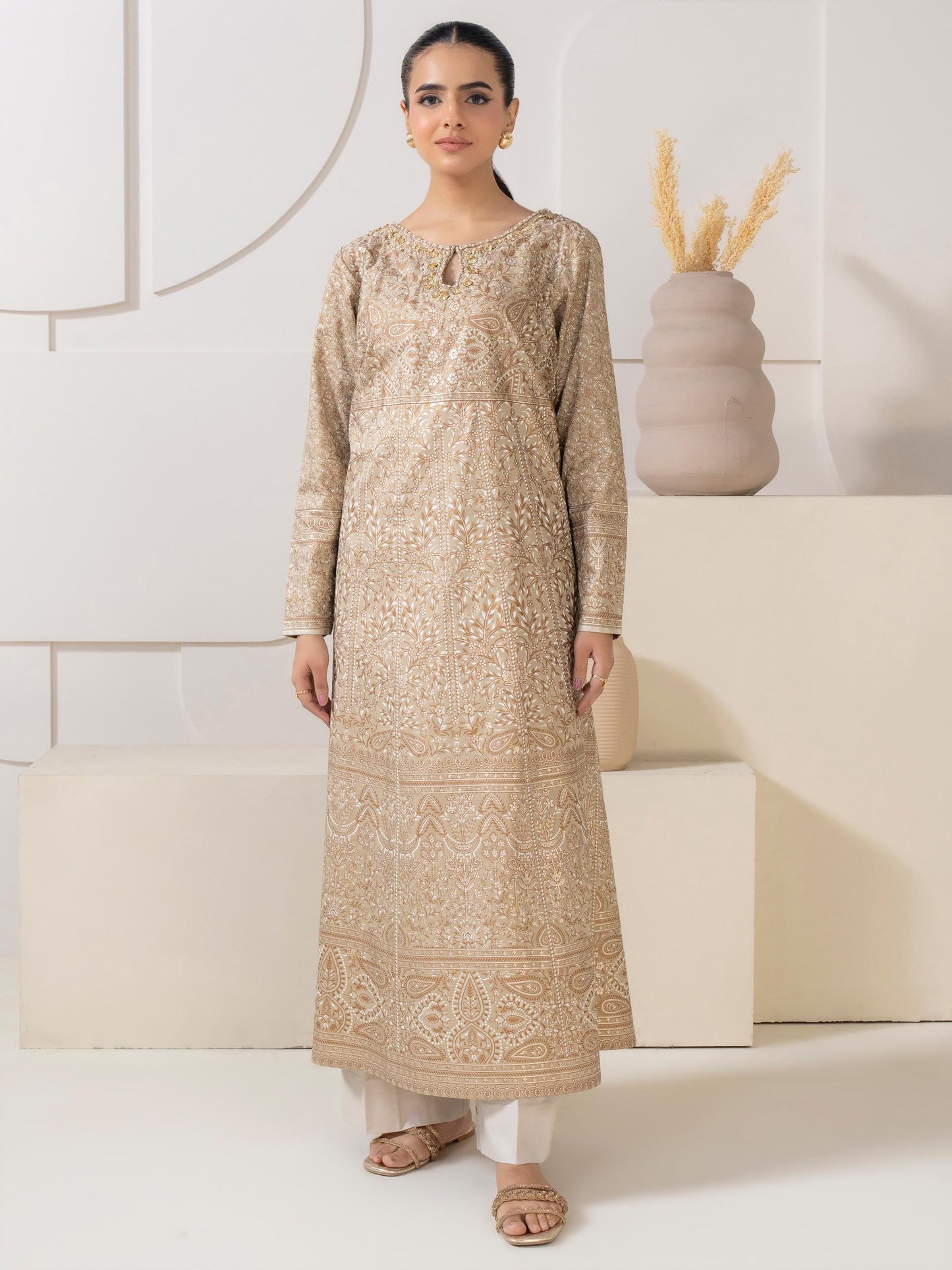 Satin Shirt-Embellished (Pret)