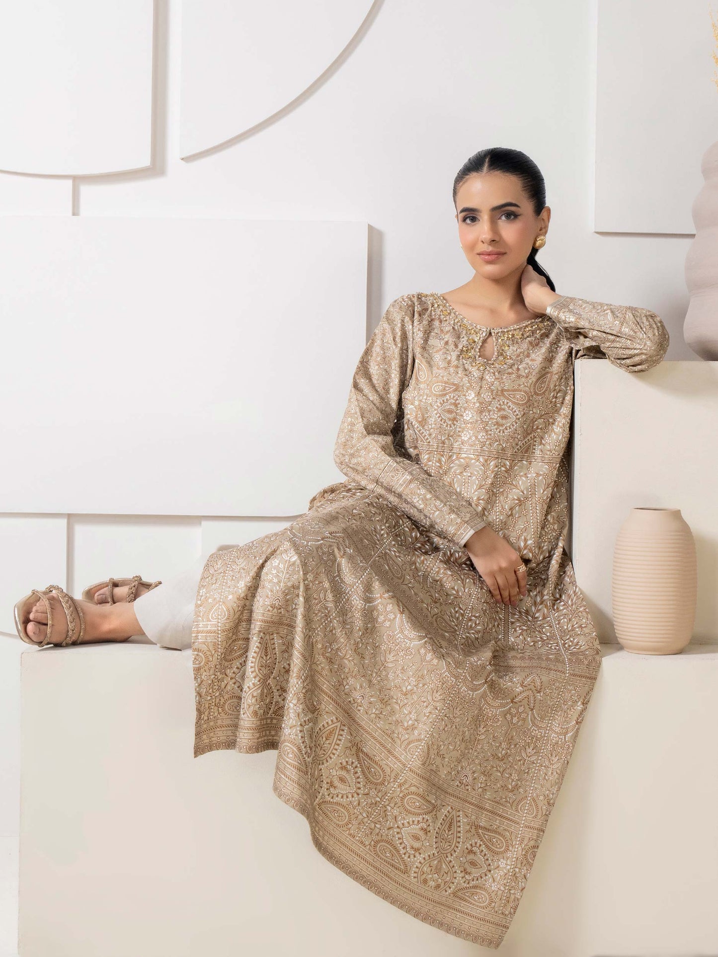 Satin Shirt-Embellished (Pret)