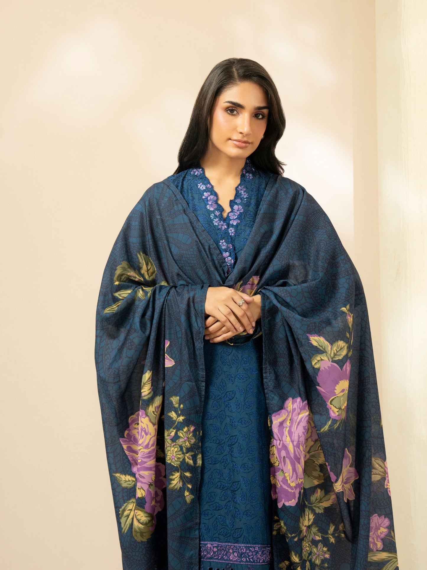 3 Piece Cotton Suit-Embroidered (Pret)