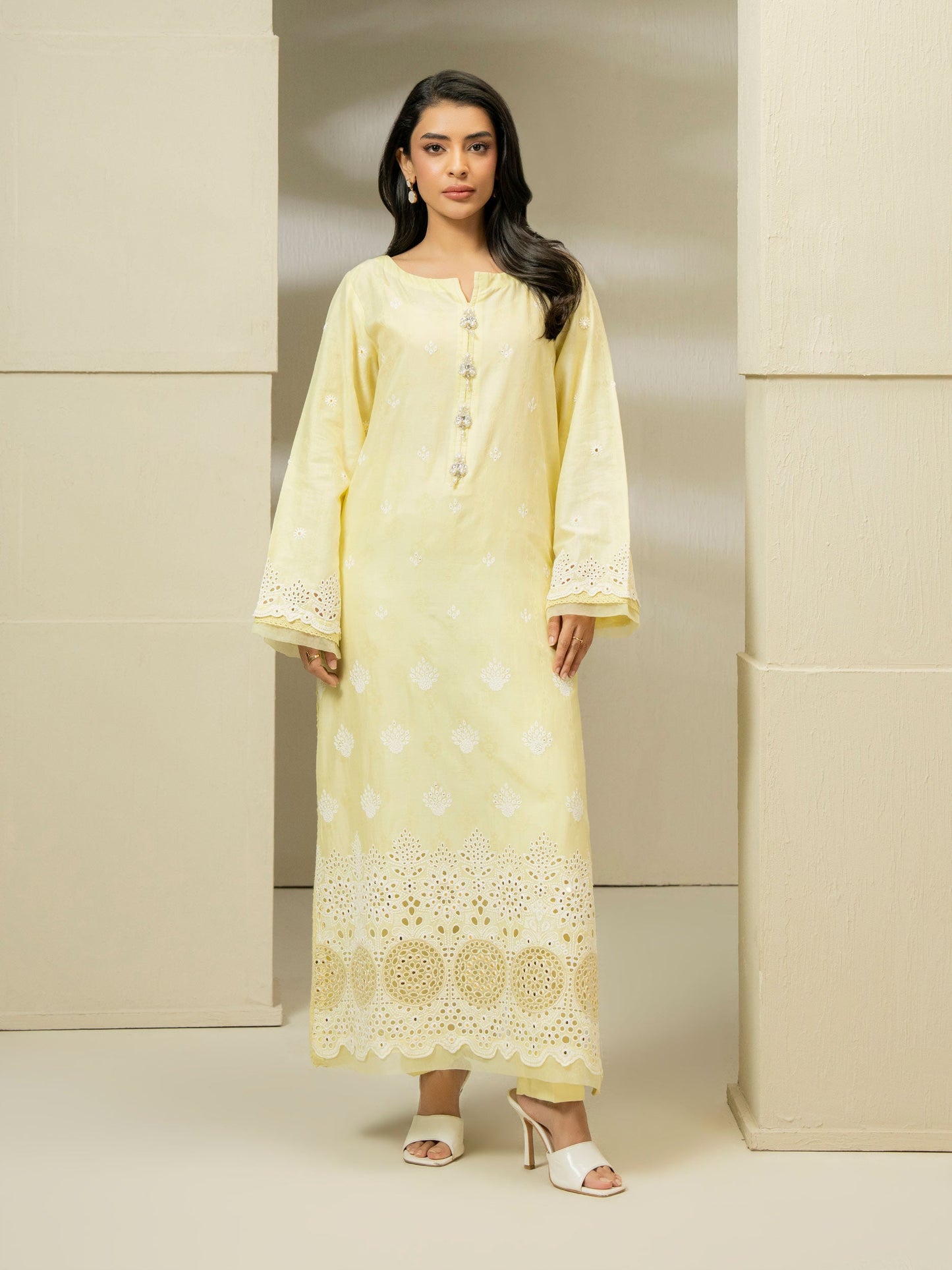 2 Piece Jacquard Suit-Embroidered (Pret)