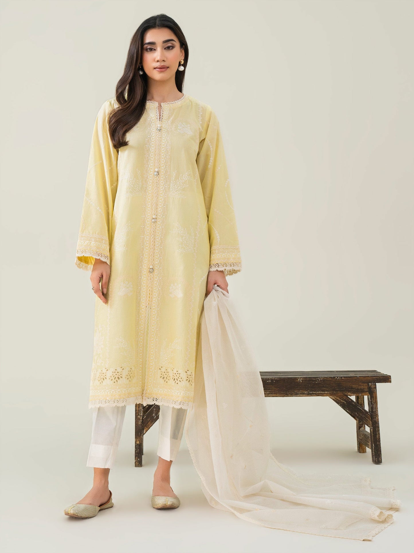 2 Piece Cambric Suit-Embroidered (Pret)