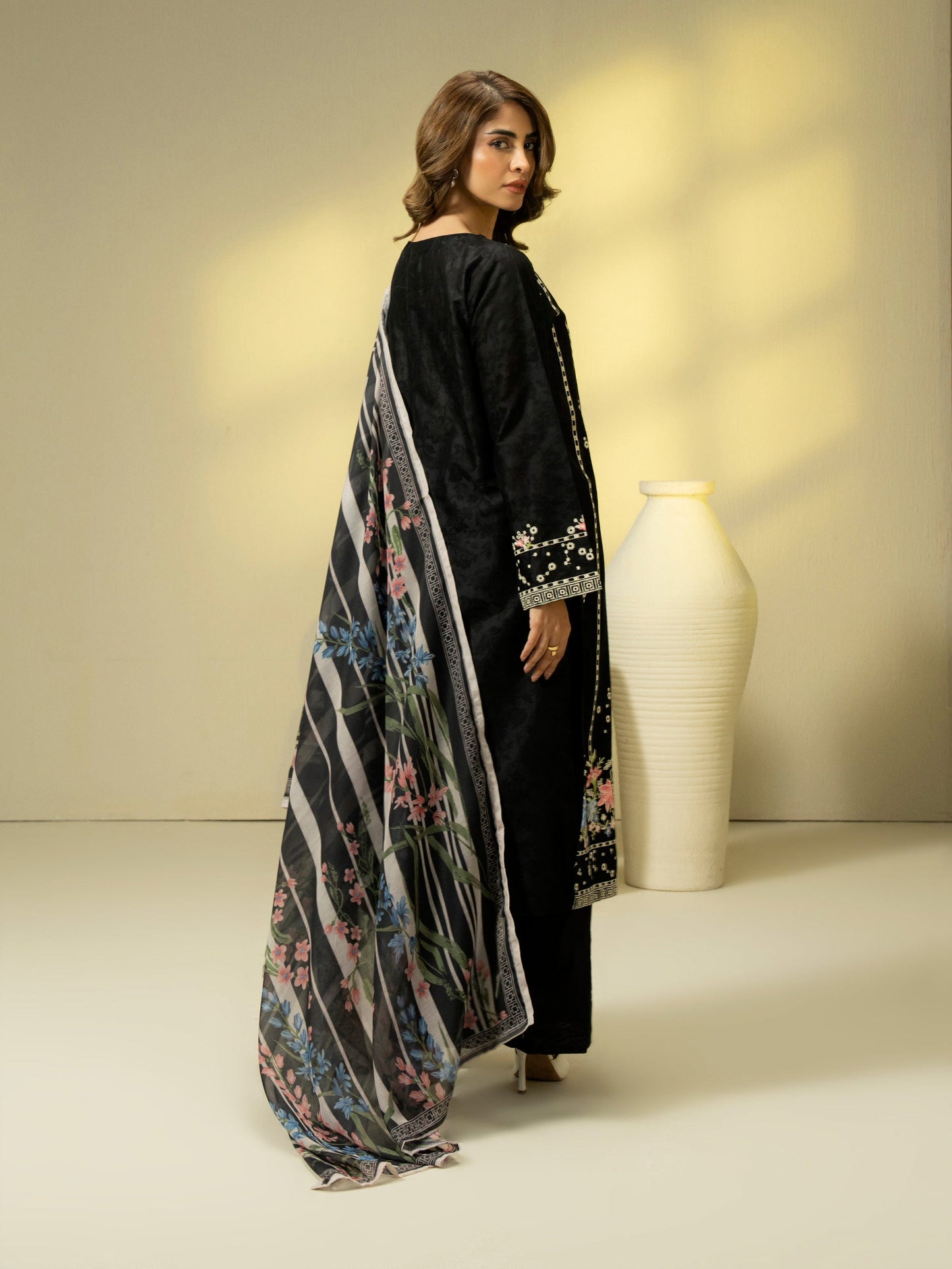 2 Piece Jacquard Suit-Embroidered (Pret)