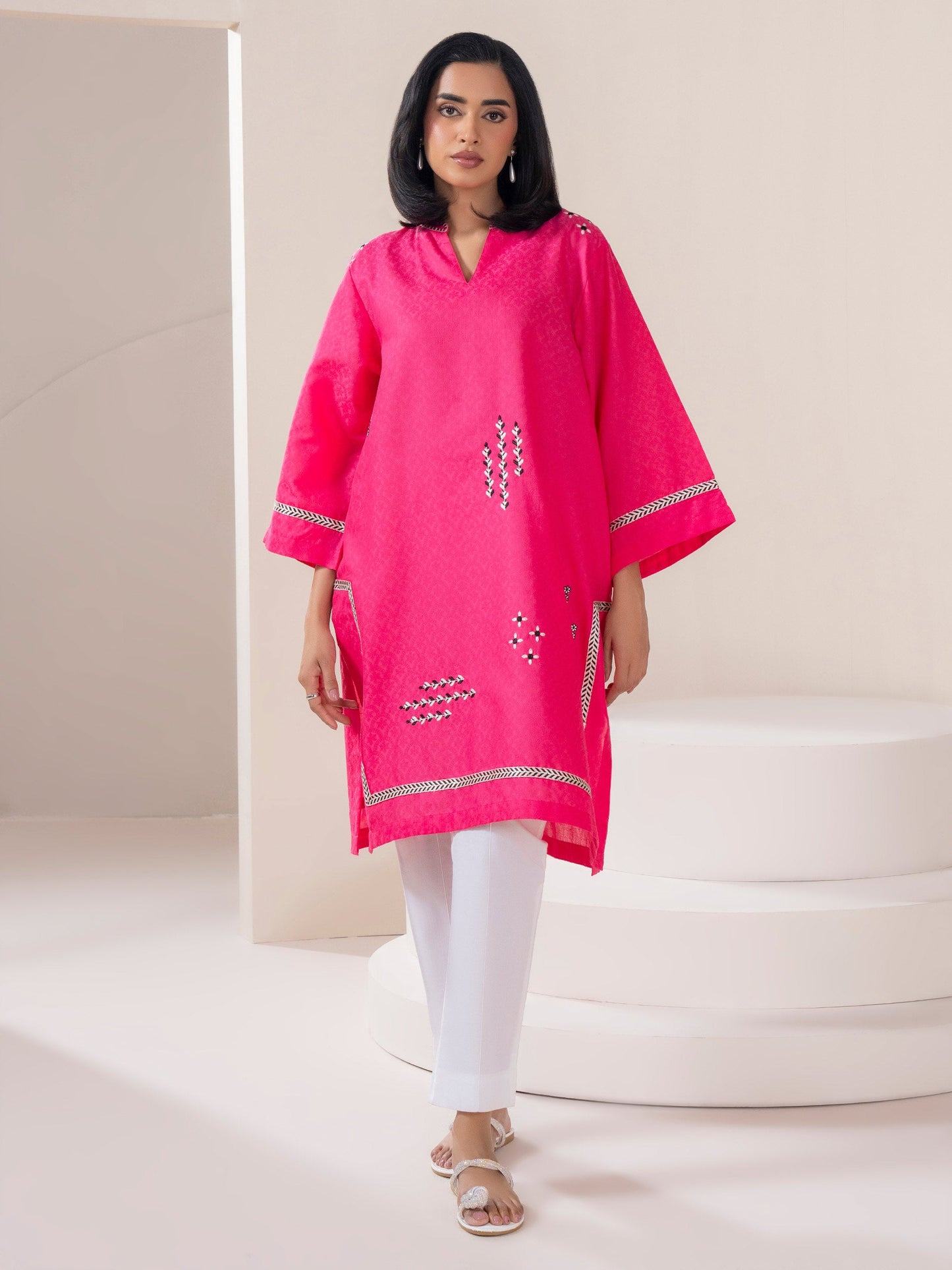 Jacquard Shirt-Embroidered (Pret)