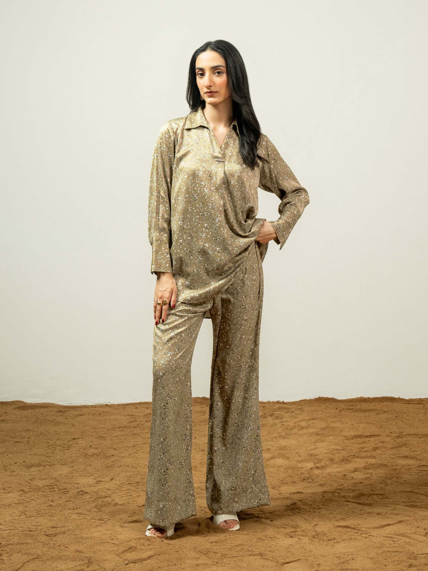 Silk Co-ord Set-Printed (Pret)