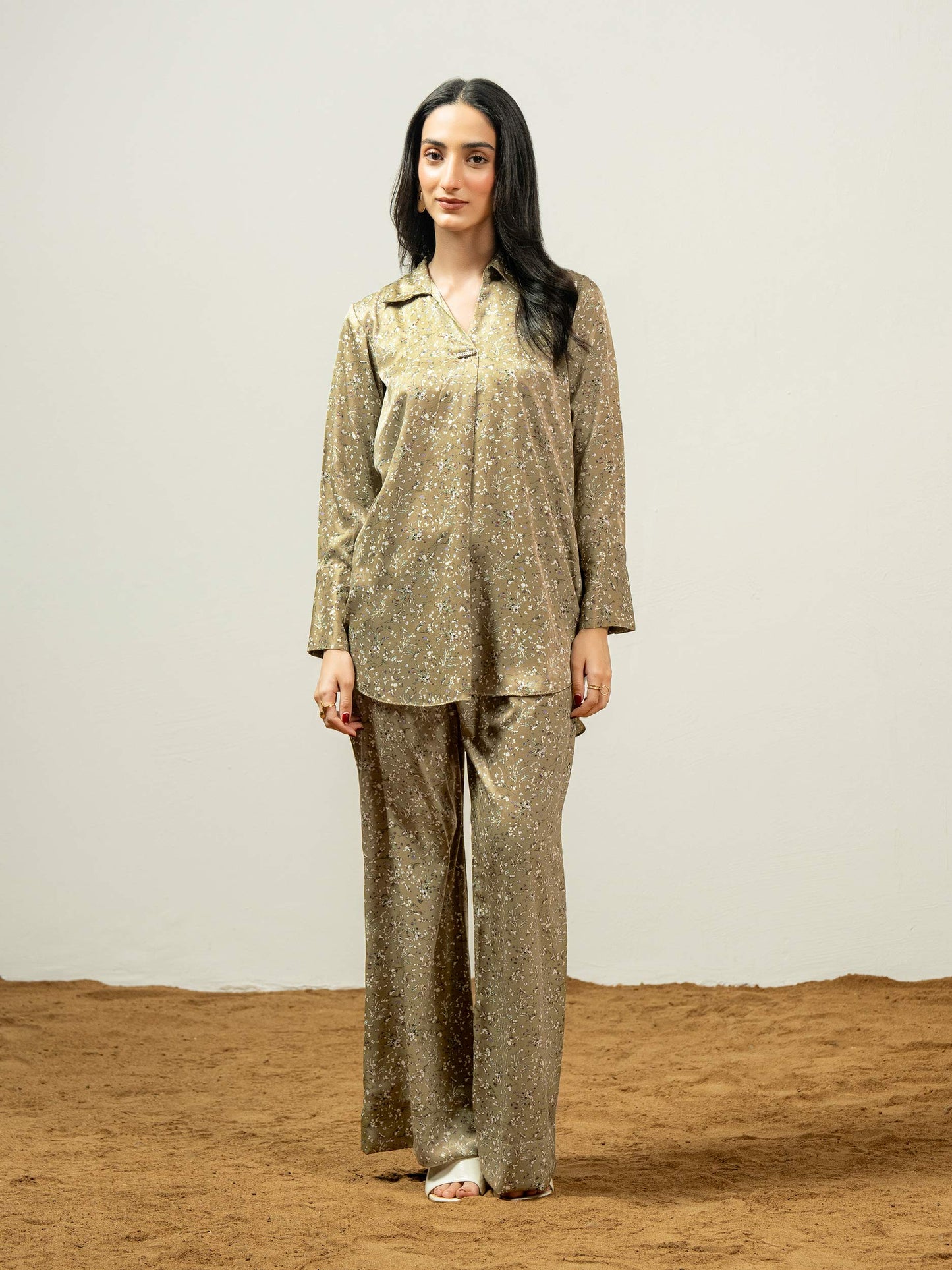 Silk Co-ord Set-Printed (Pret)