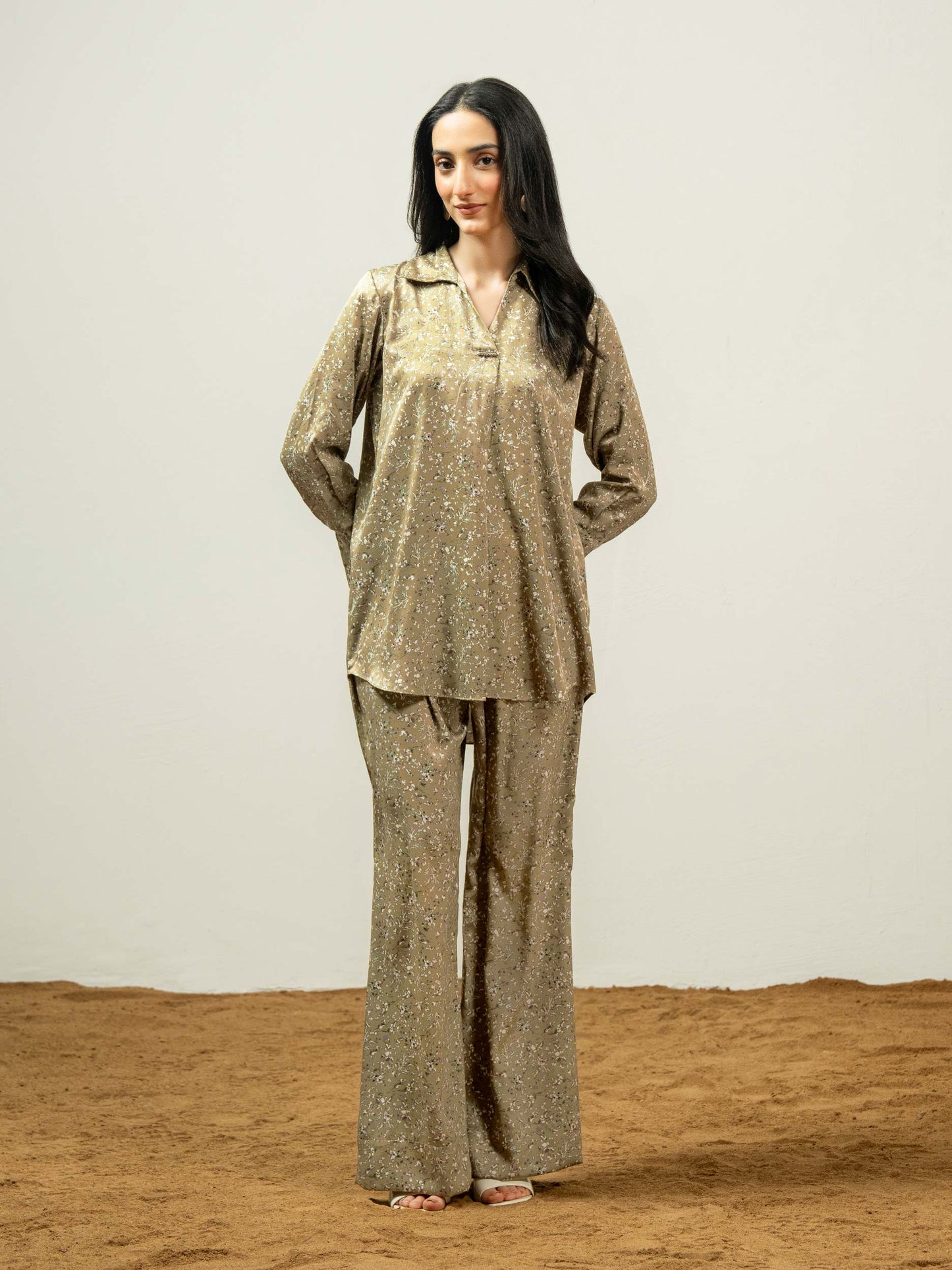 Silk Co-ord Set-Printed (Pret)