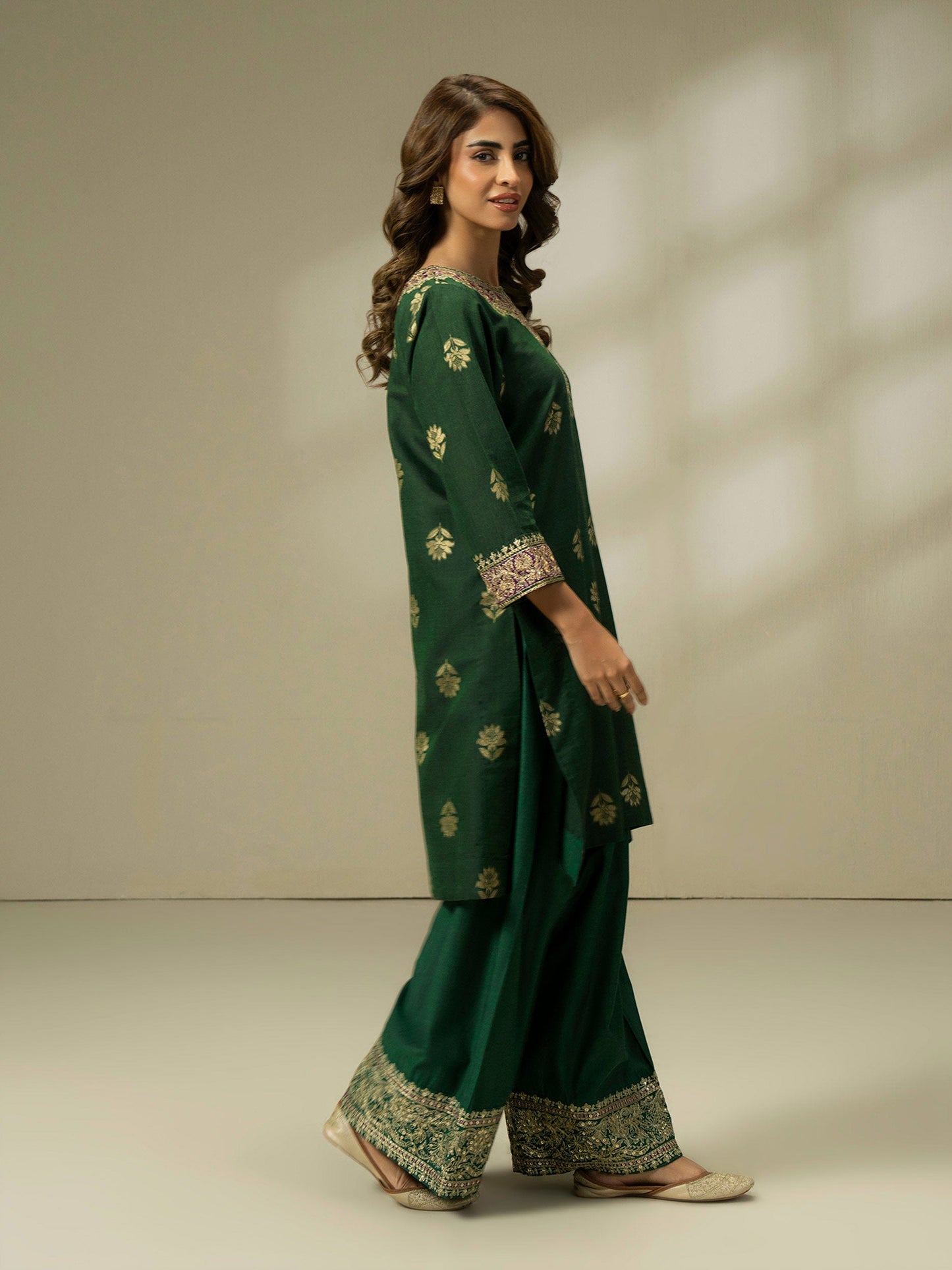 2 Piece Jacquard Suit-Embroidered (Pret)