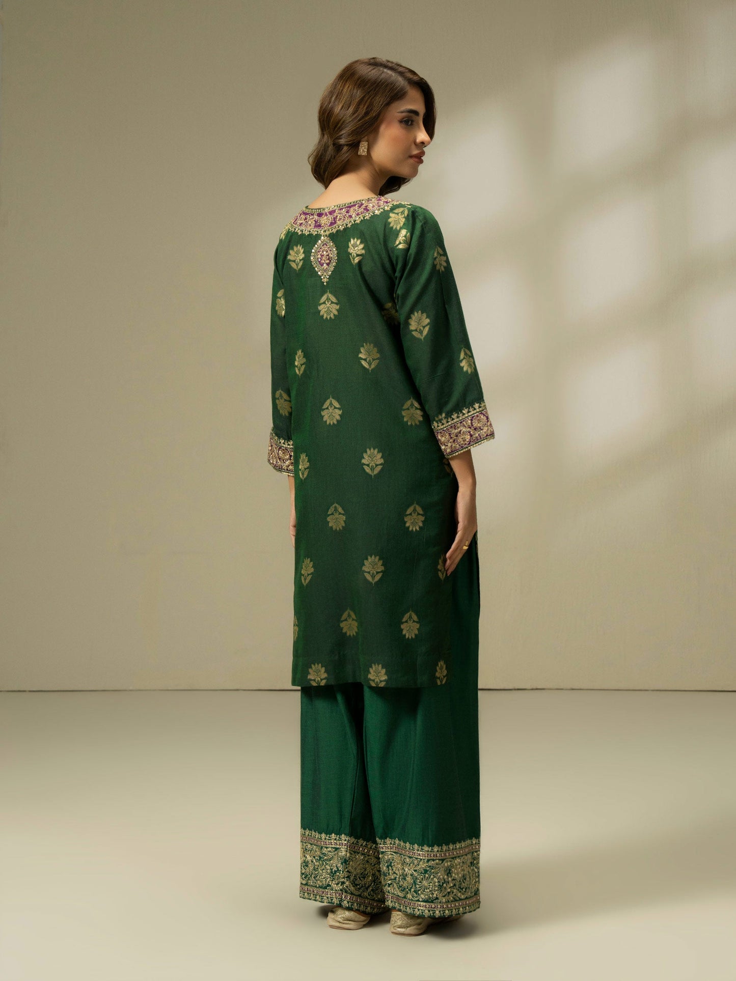 2 Piece Jacquard Suit-Embroidered (Pret)