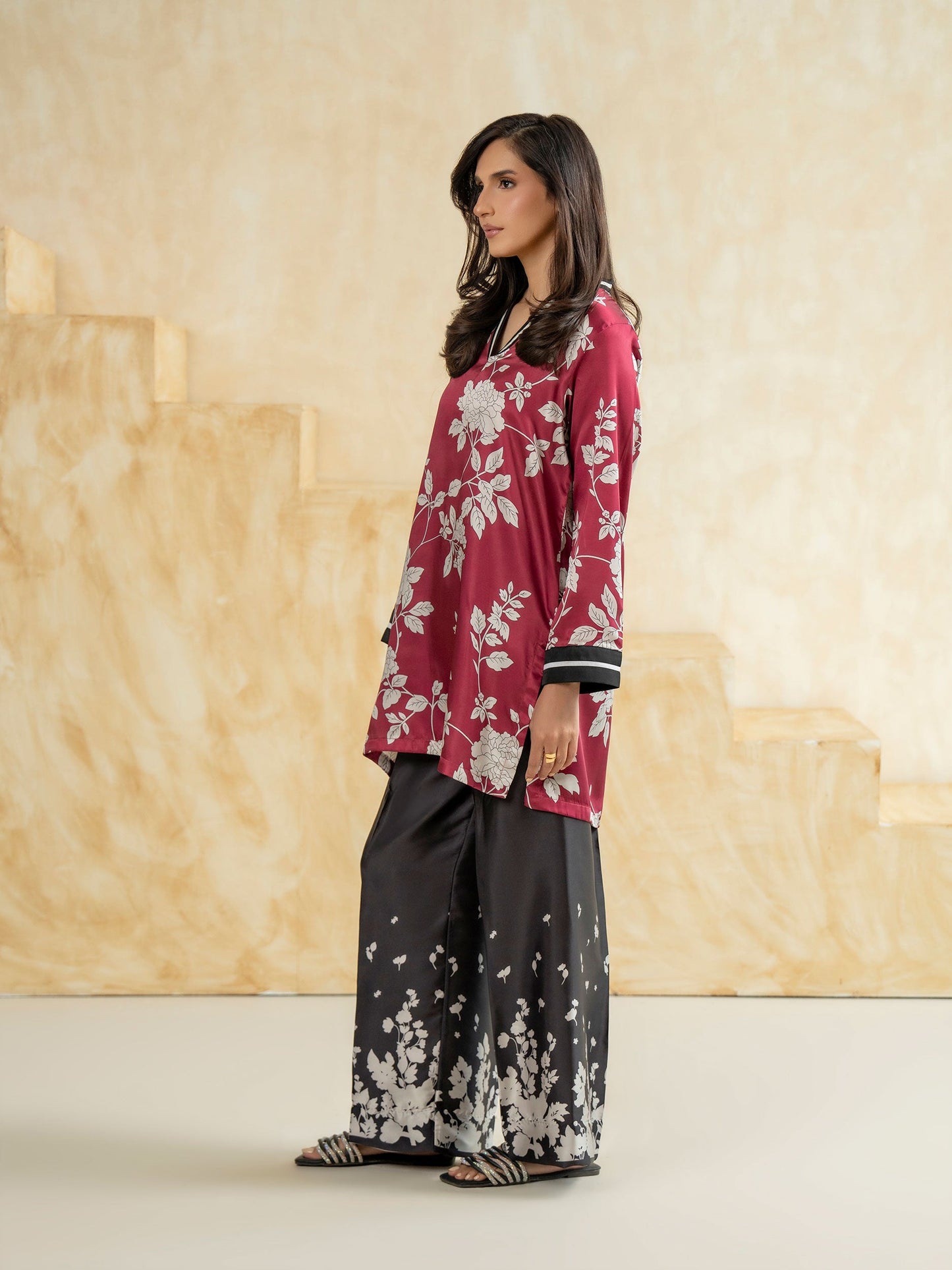 Silk Co-ord Set-Printed (Pret)