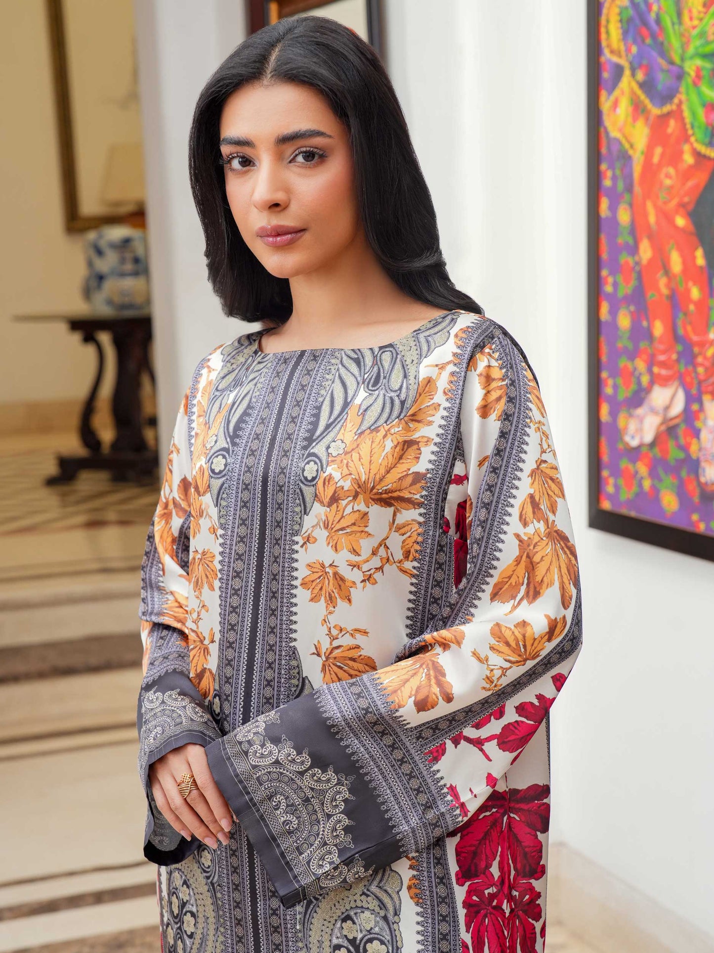 Silk Co-ord Set-Printed (Pret)