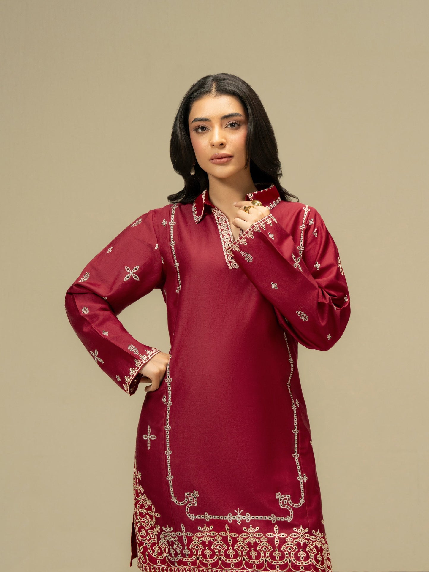 Satin Co-ord-Embroidered