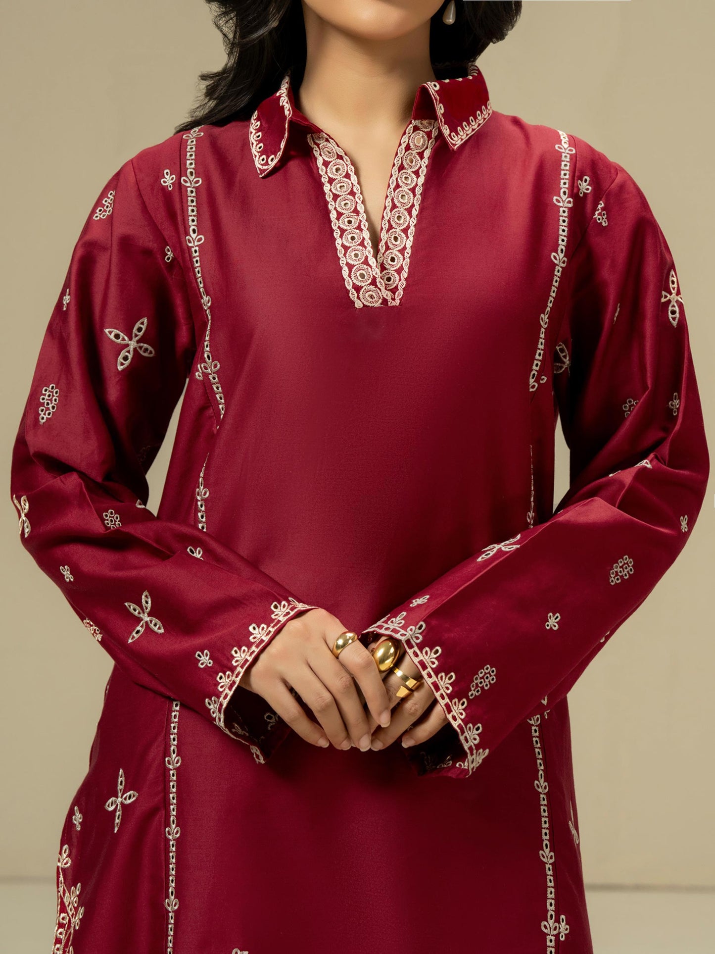 Satin Co-ord-Embroidered