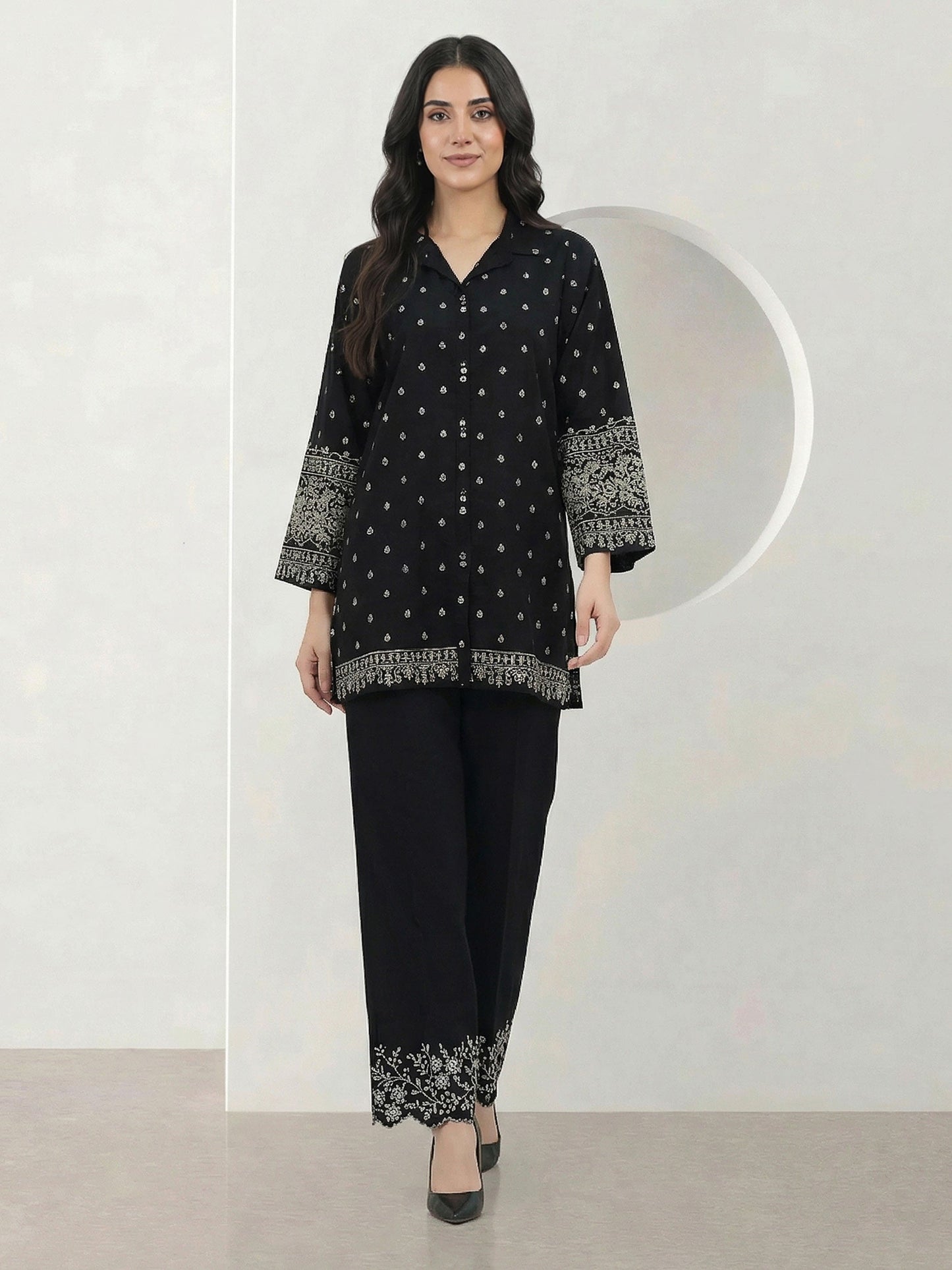 Cambric Co-ord Set- Embroidered