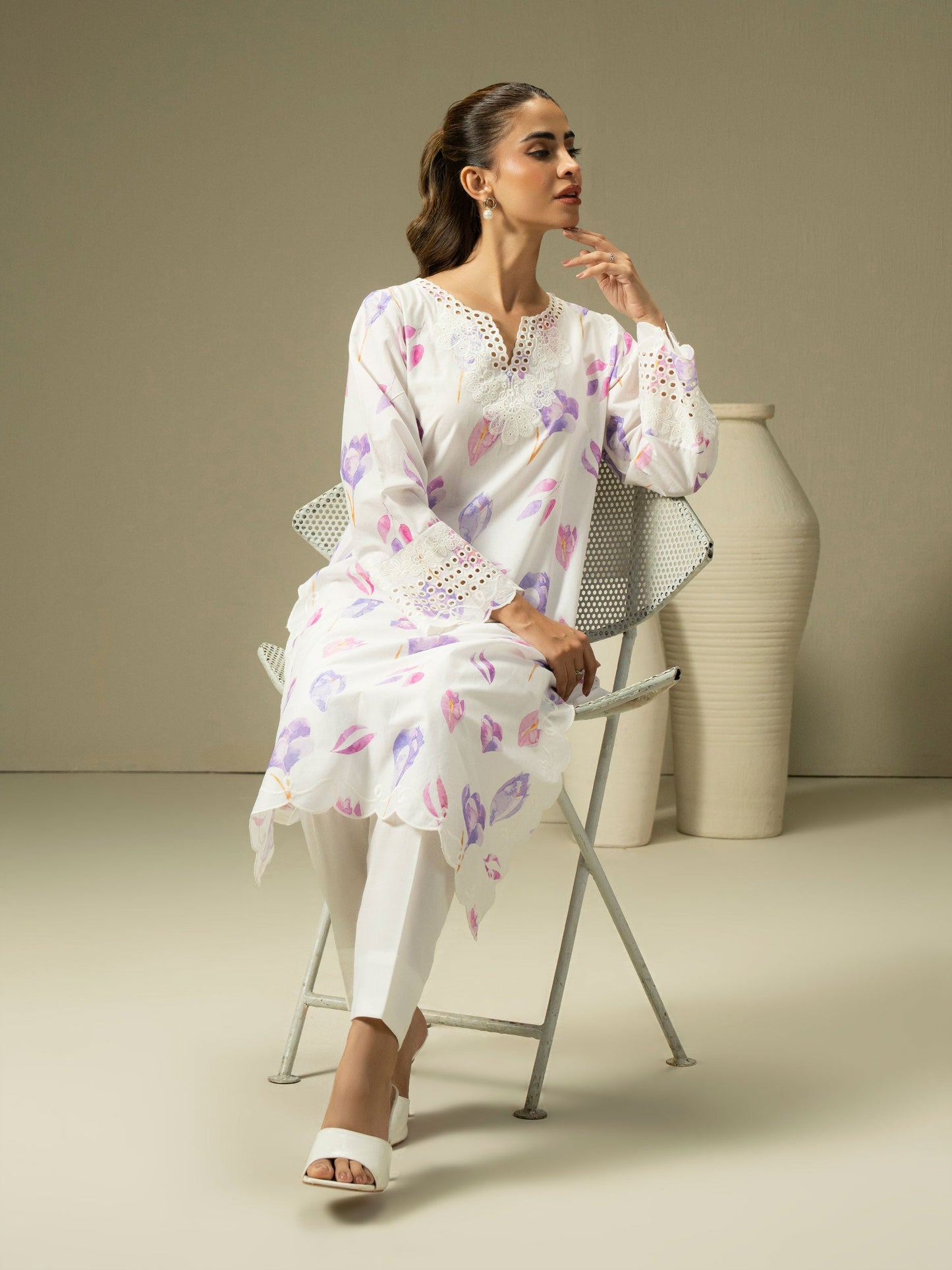 Cambric Shirt-Embroidered (Pret)