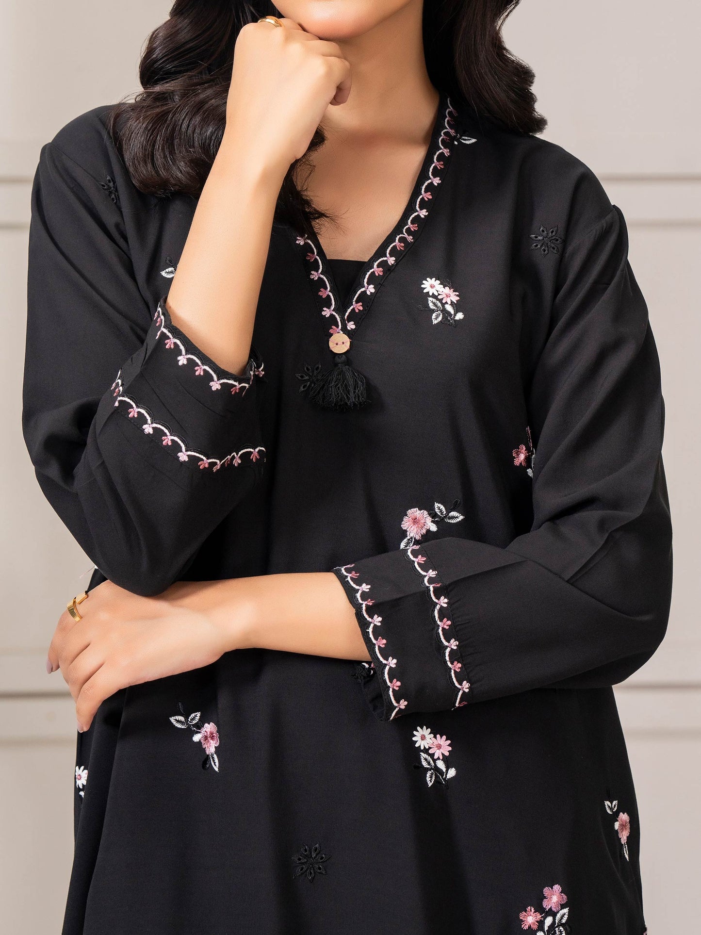 2 Piece Linen Suit-Embroidered (Pret)
