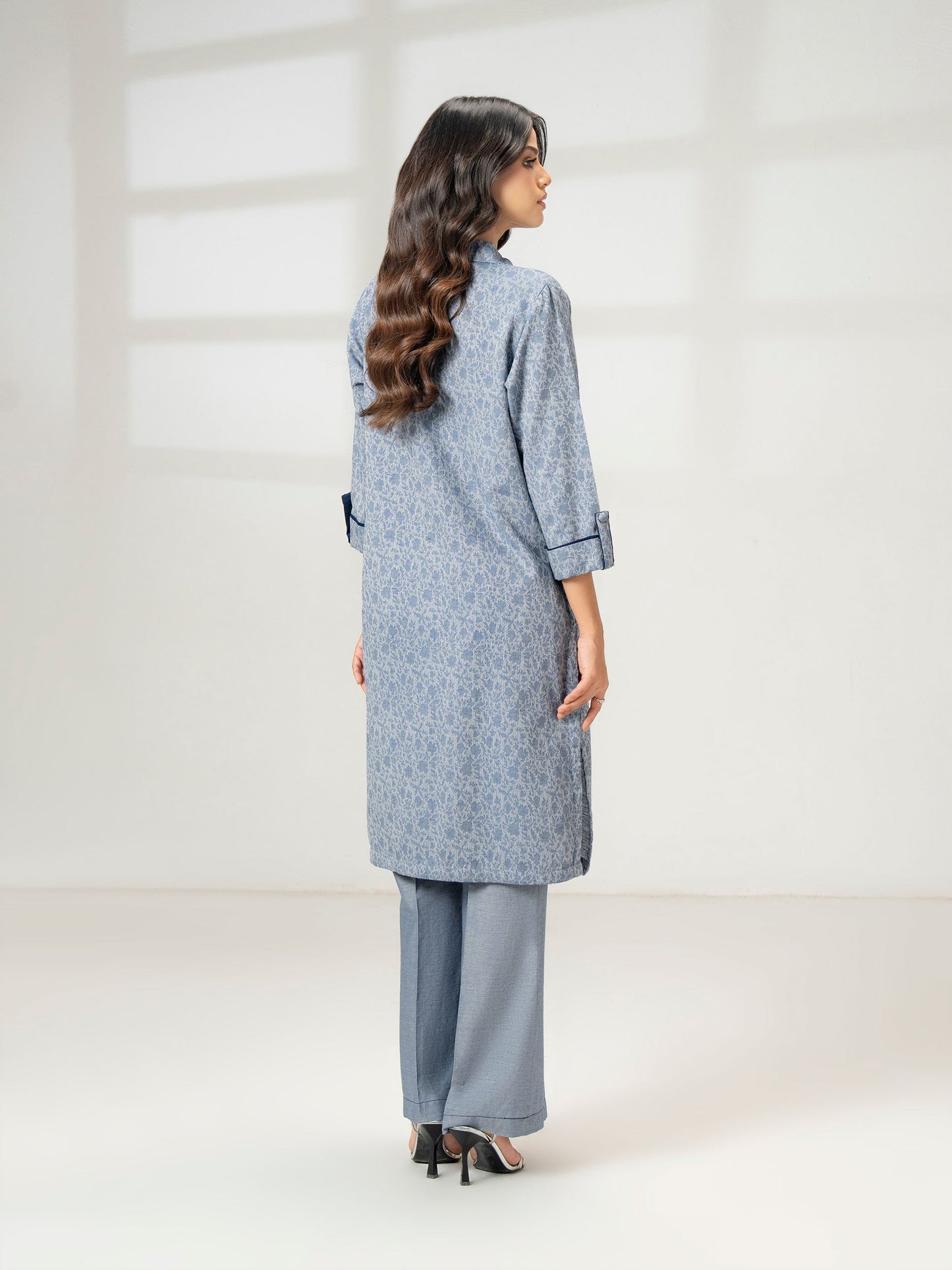2 Piece Jacquard Suit-Embroidered (Pret)