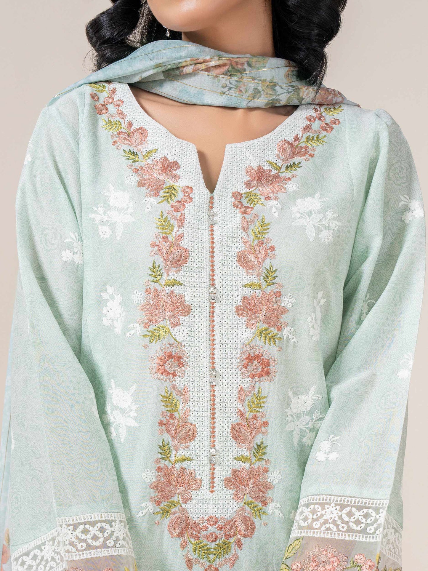 3 Piece Lawn Suit-Embroidered (Pret)