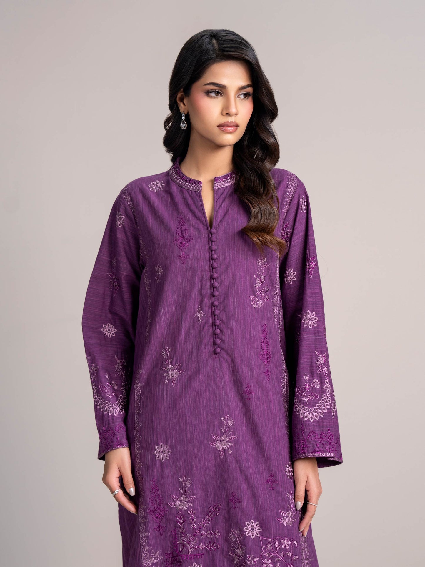 2 Piece Yarn Dyed Suit-Embroidered  (Pret)