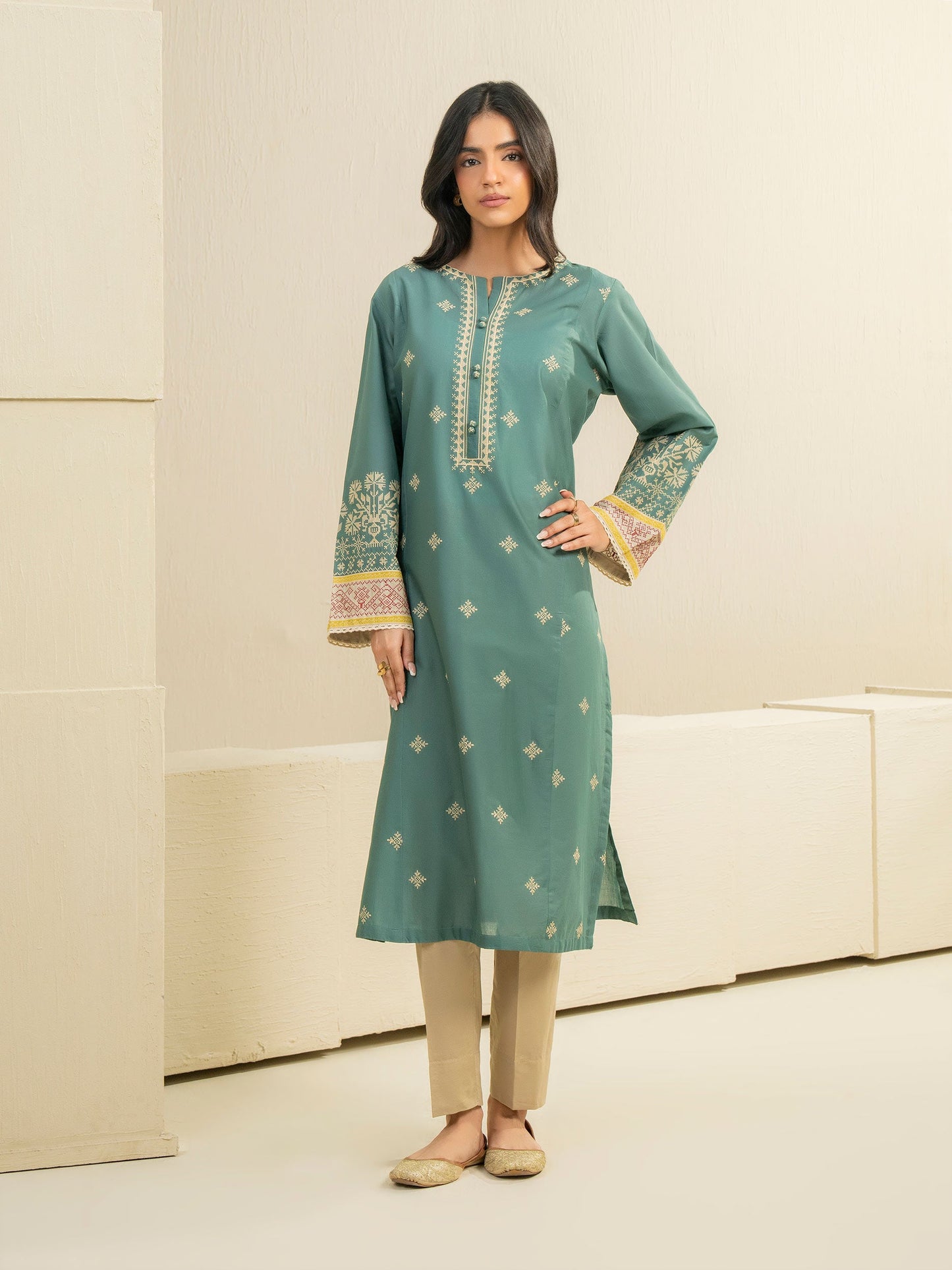 Cambric Shirt-Embroidered (Pret)