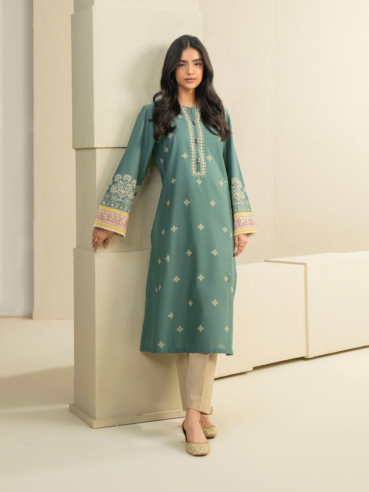 Cambric Shirt-Embroidered (Pret)