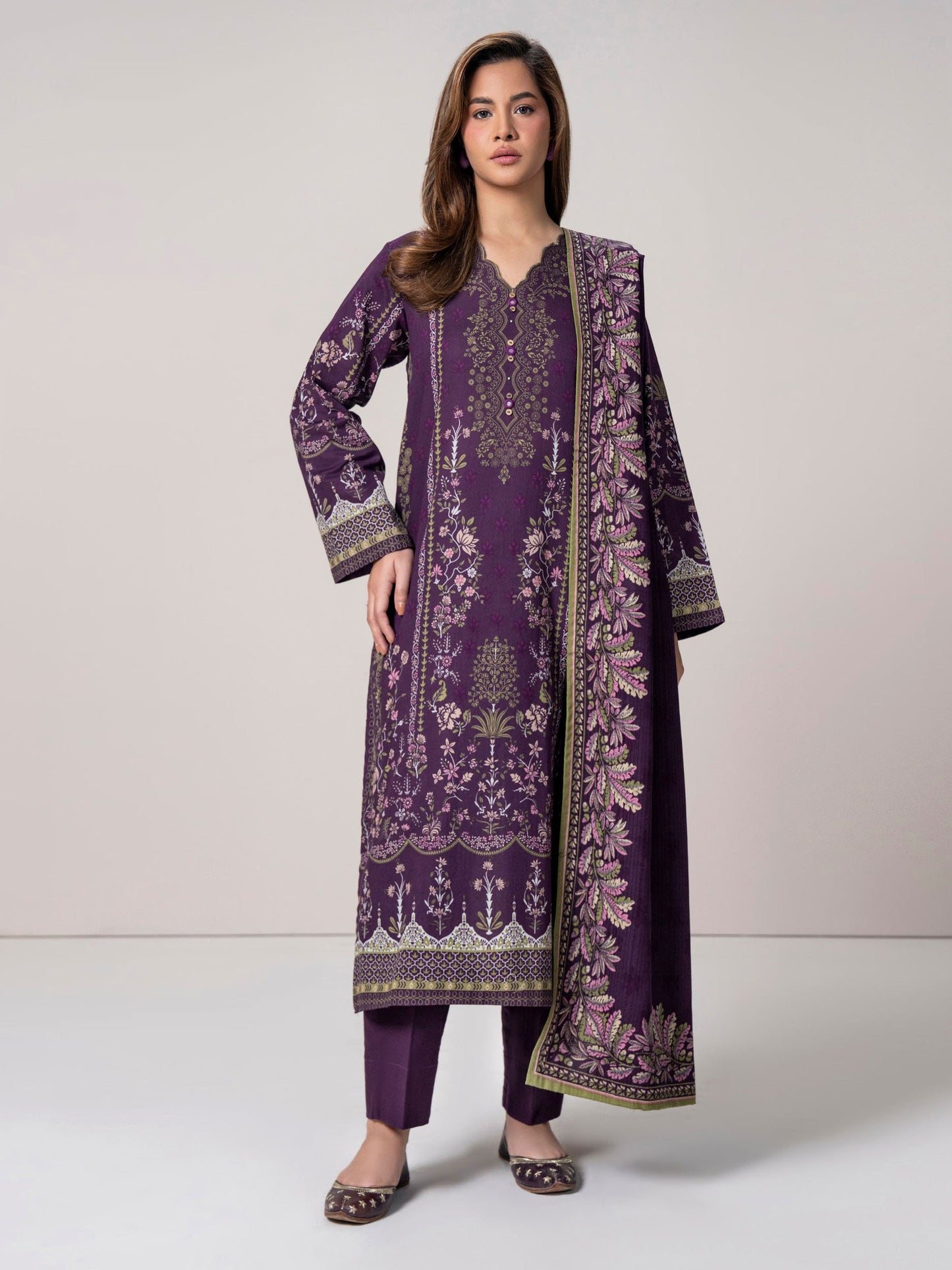 3 Piece Khaddar Suit (Pret)