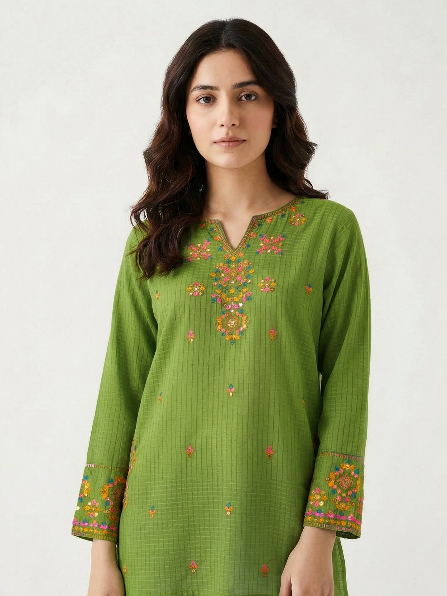 2 Piece Texture Suit- Embroidered (Pret)