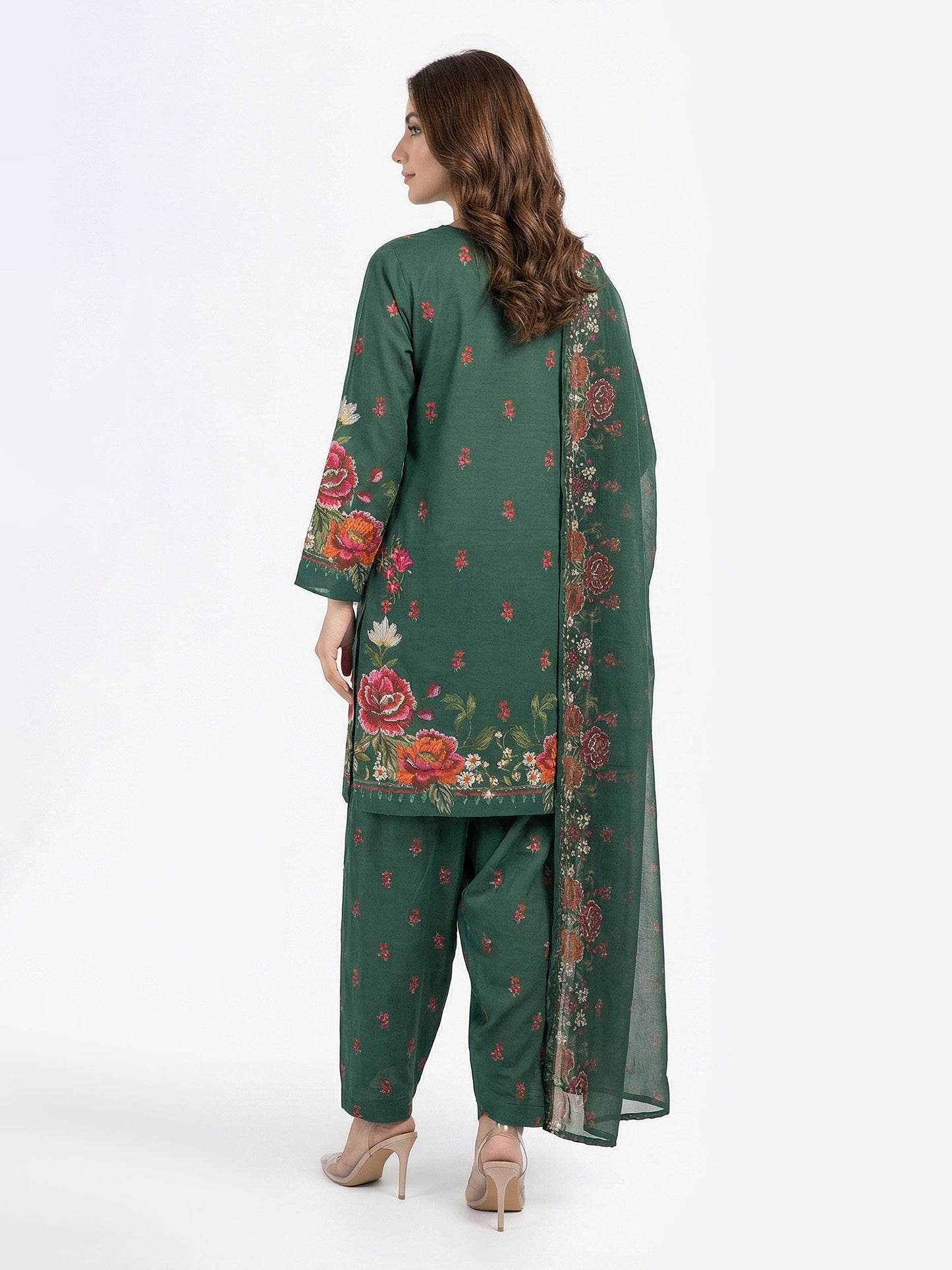 3 Piece Lawn- Embroidered (Pret)