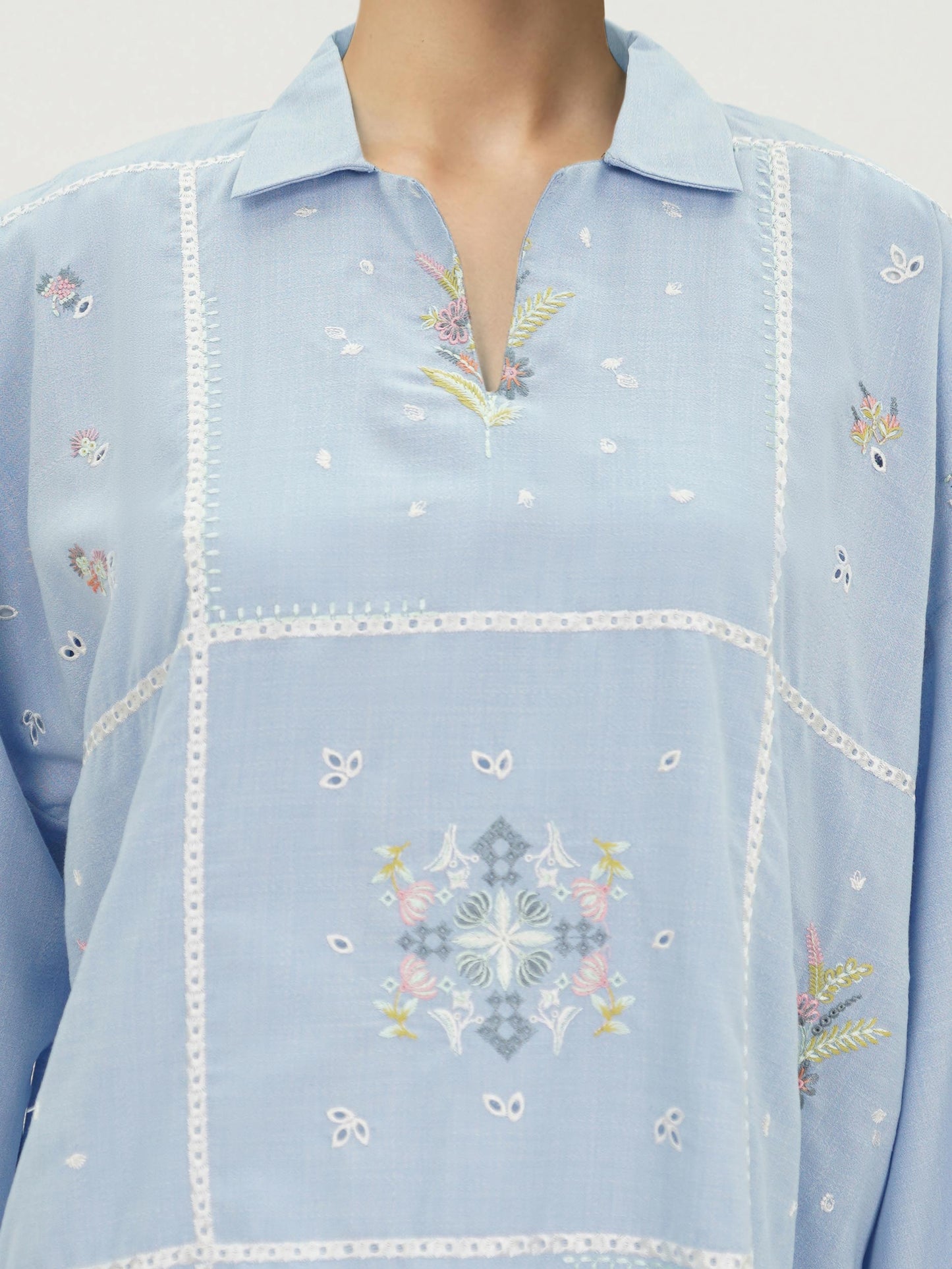 Yarn Dyed Kurti- Embroidered