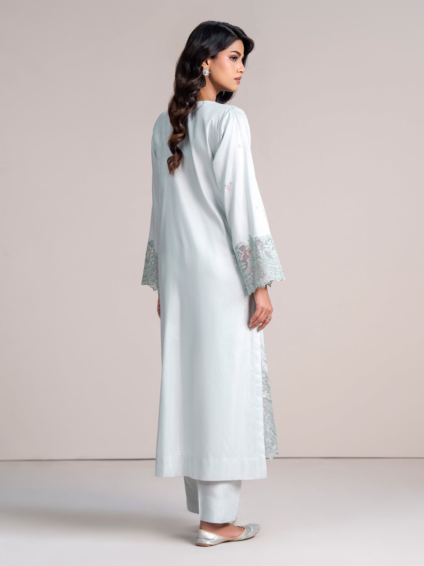 2 Piece Net Suit-Embroidered  (Pret)