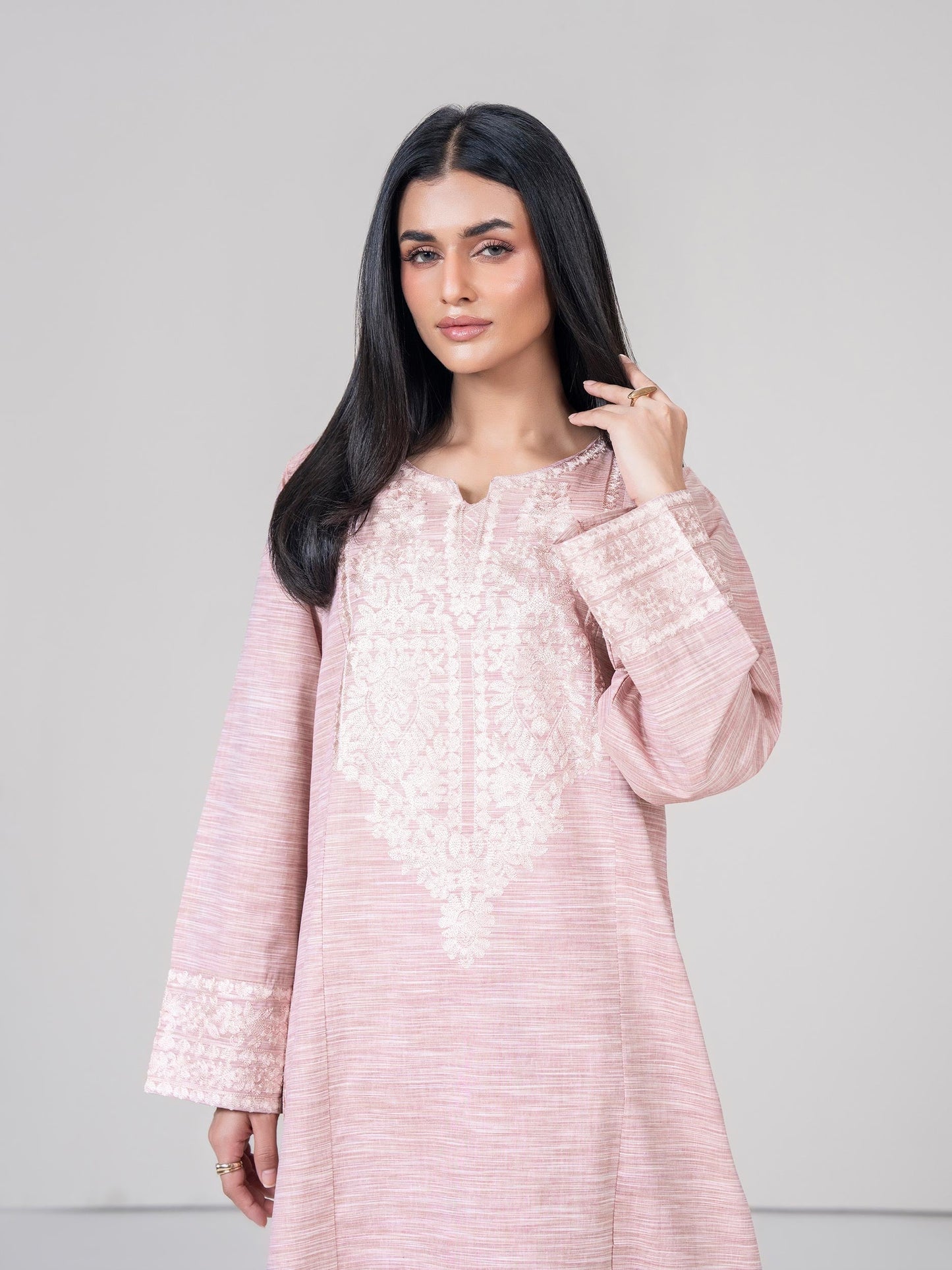 2 Piece Yarn-Dyed Suit- Embroidered (Pret)