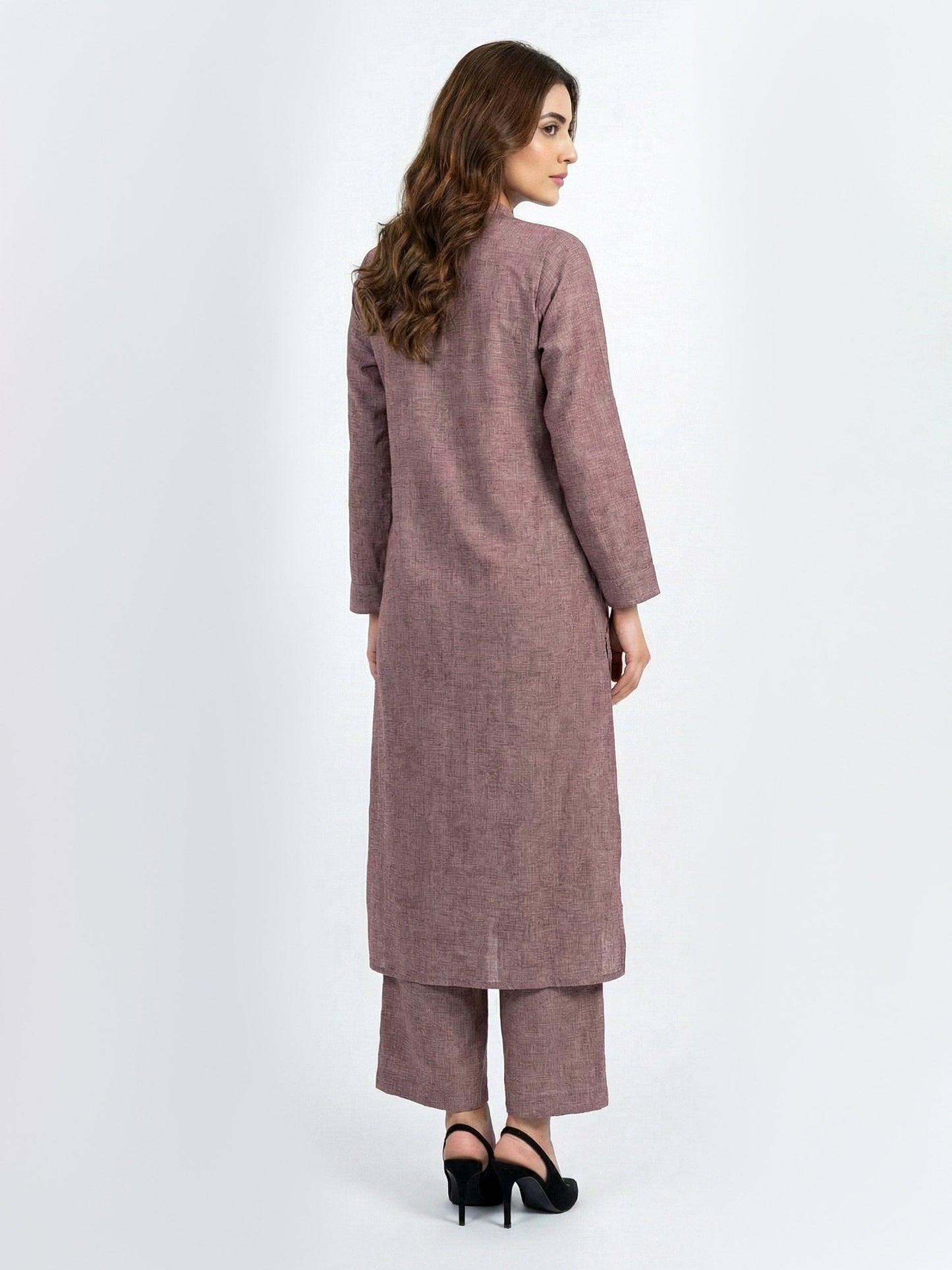 2 Piece Yarn Dyed Suit- Embroidered (Pret)