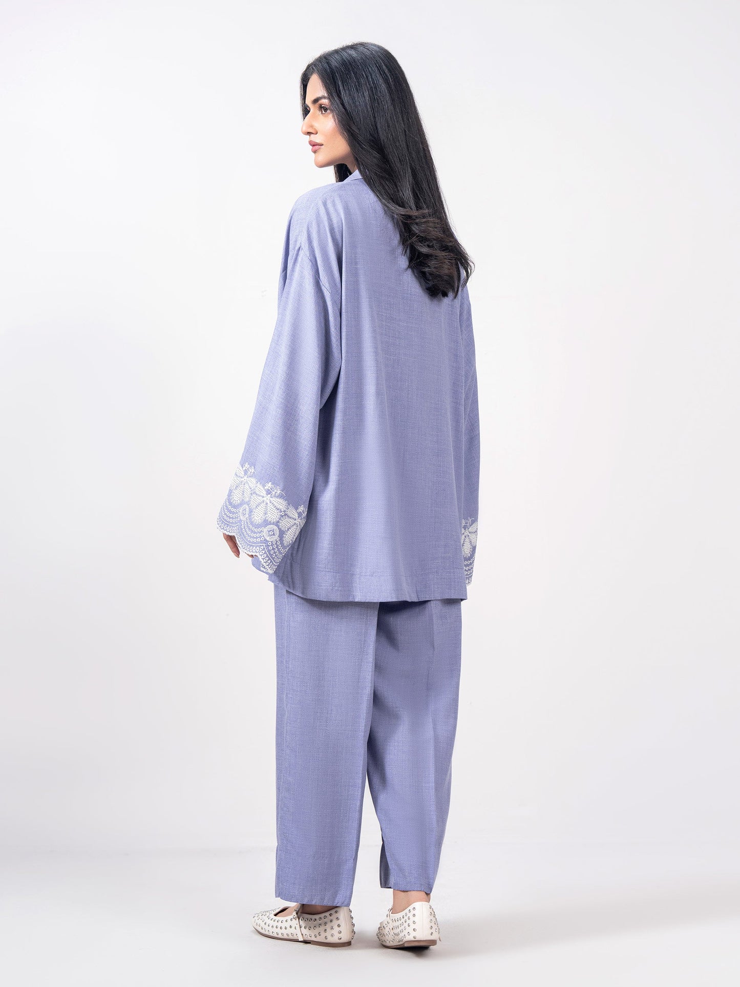 Yarn Dyed Co-ord Set- Embroidered