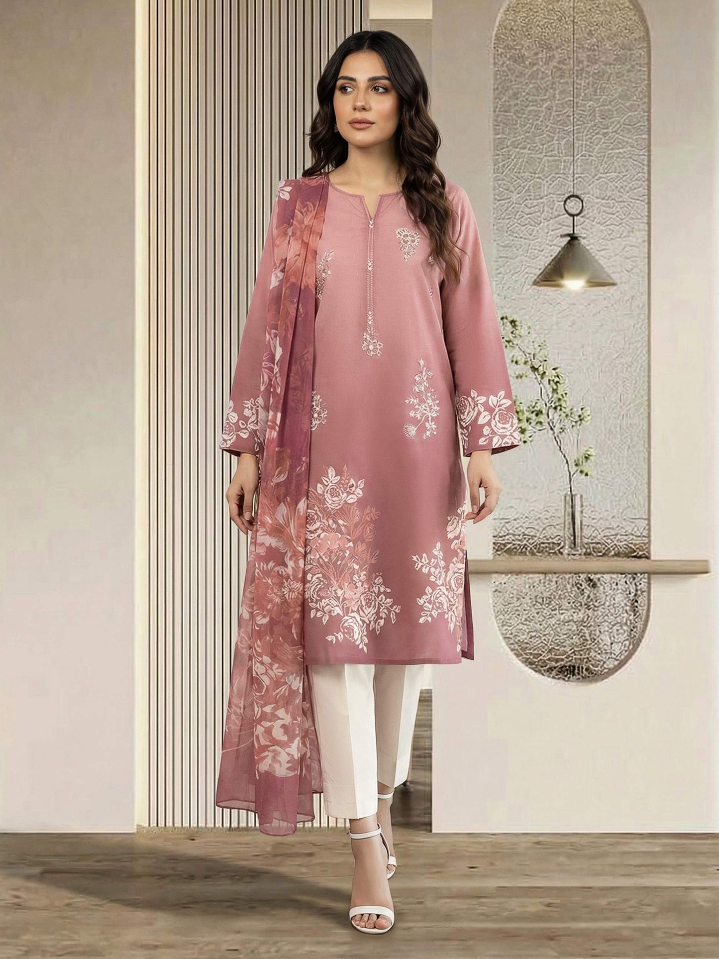 2 Piece Lawn Suit- Embroidered (Pret)
