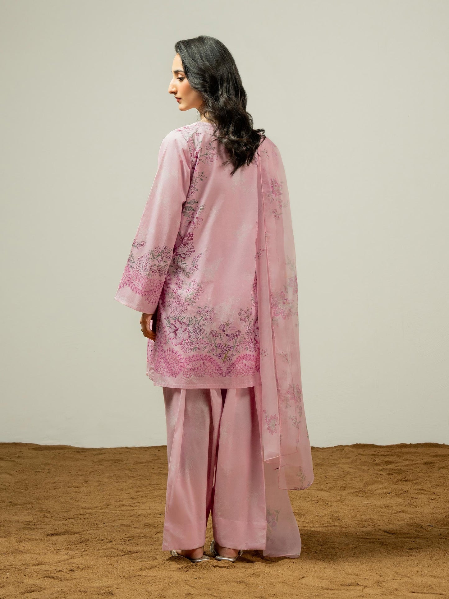 3 Piece Cambric Suit-Embroidered (Pret)