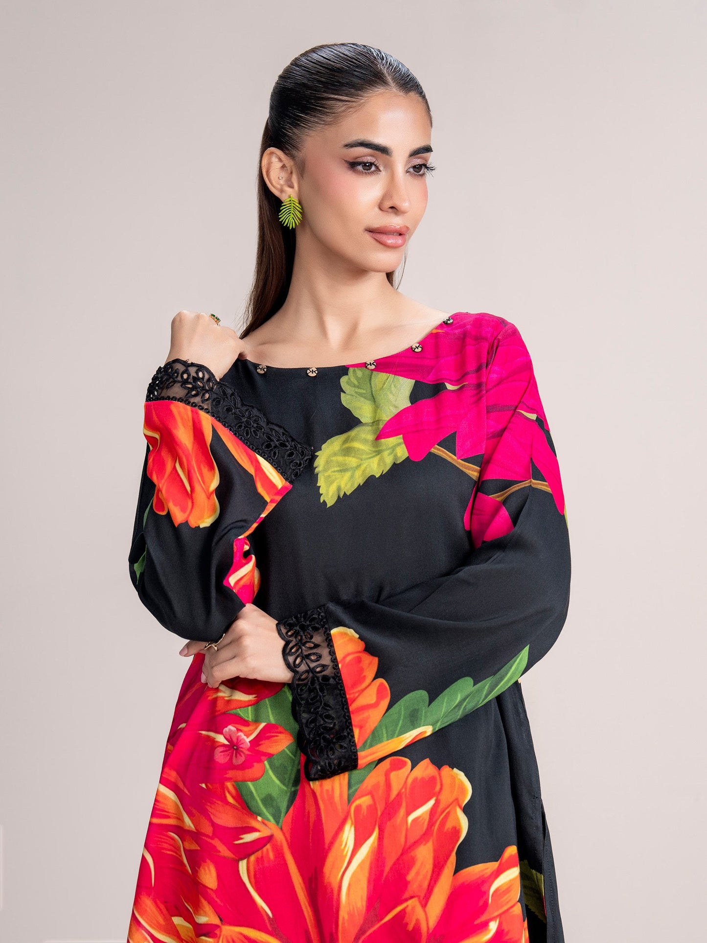 Viscose Kurti (Pret)- Embroidered (Pret)