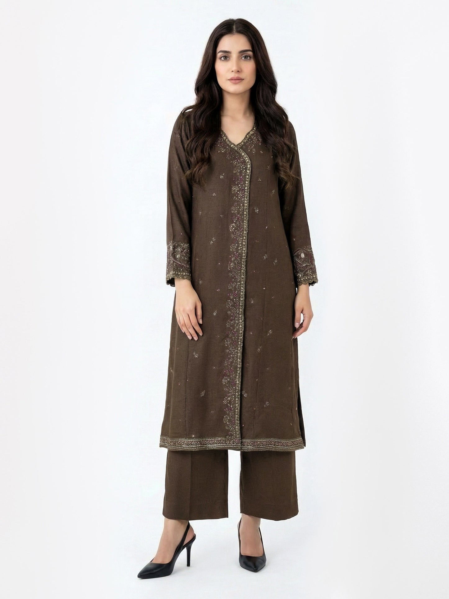 2 Piece Yarn Dyed Suit- Embroidered (Pret)