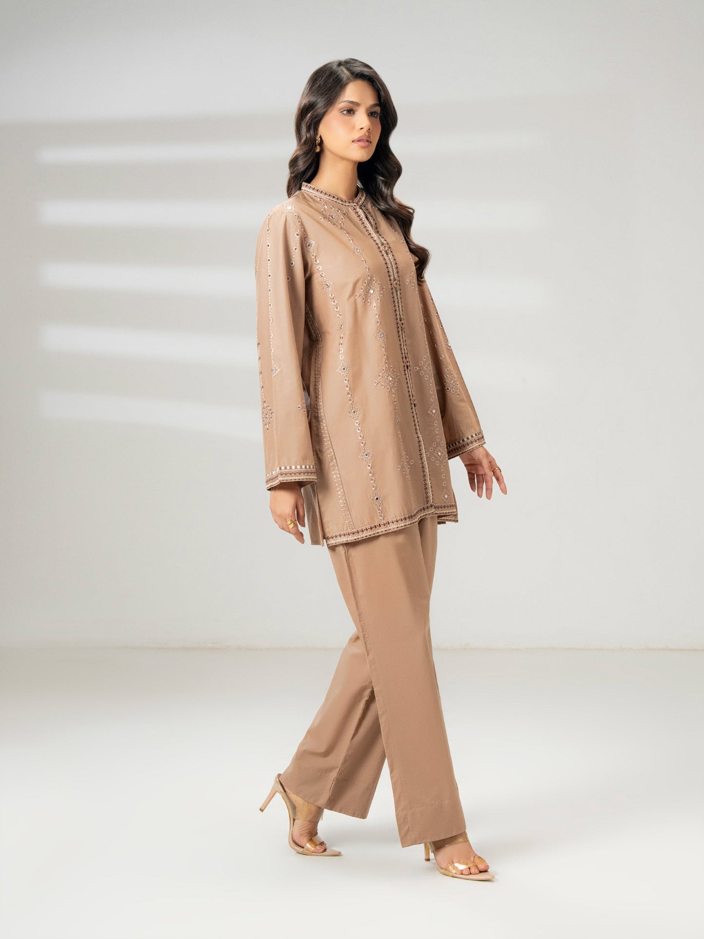 Cambric Co-ord Set-Embroidered (Pret)