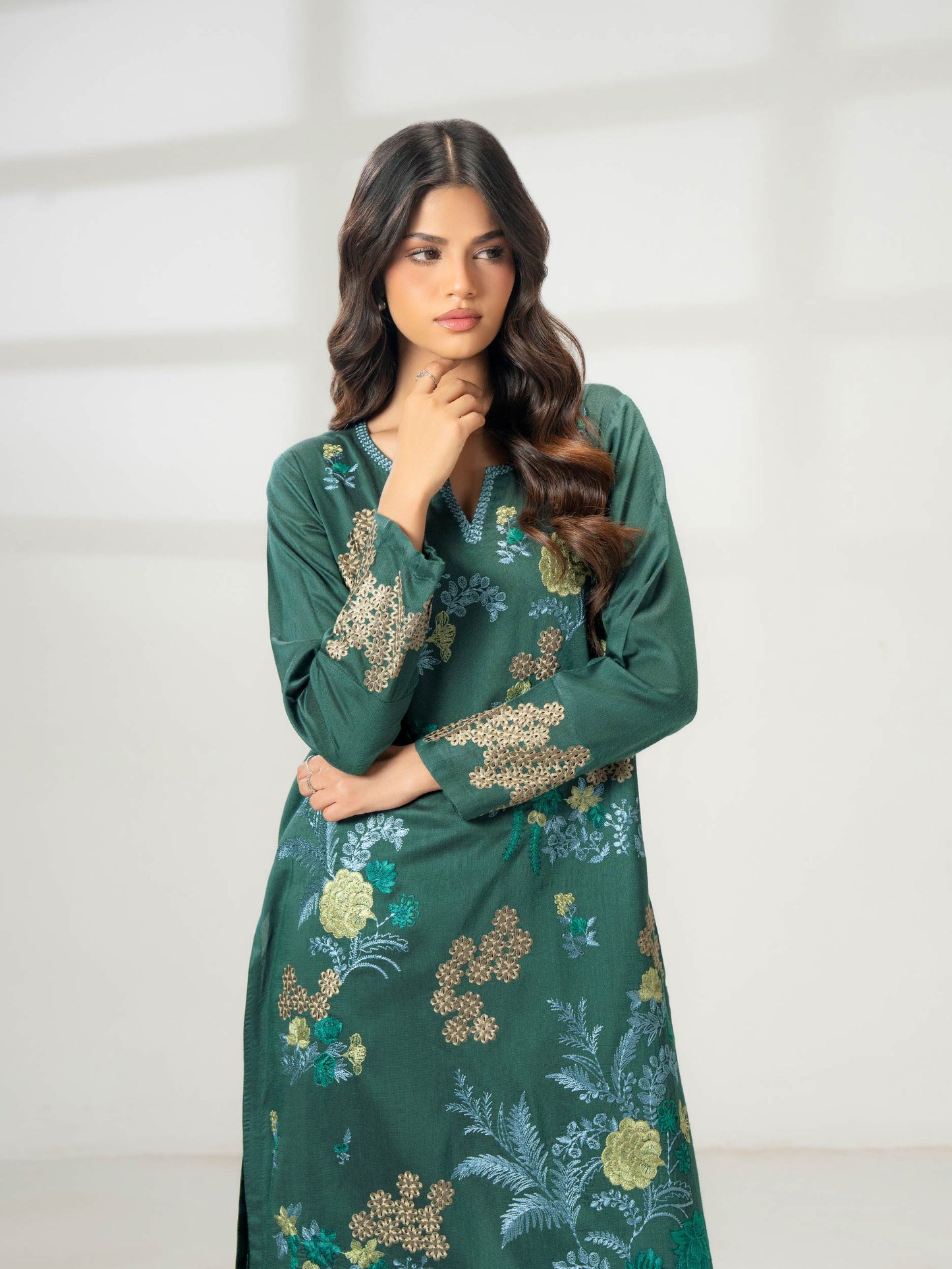2 Piece Silk Suit-Embroidered (Pret)