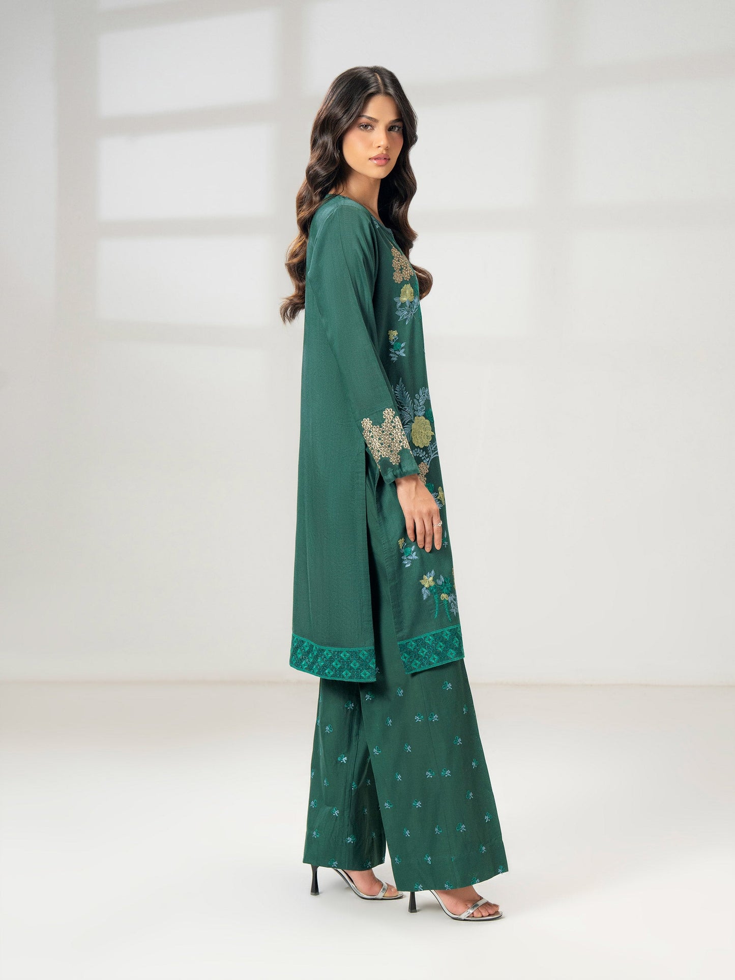 2 Piece Silk Suit-Embroidered (Pret)