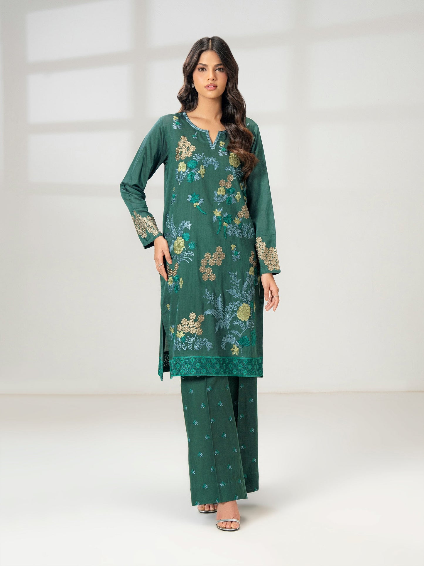 2 Piece Silk Suit-Embroidered (Pret)