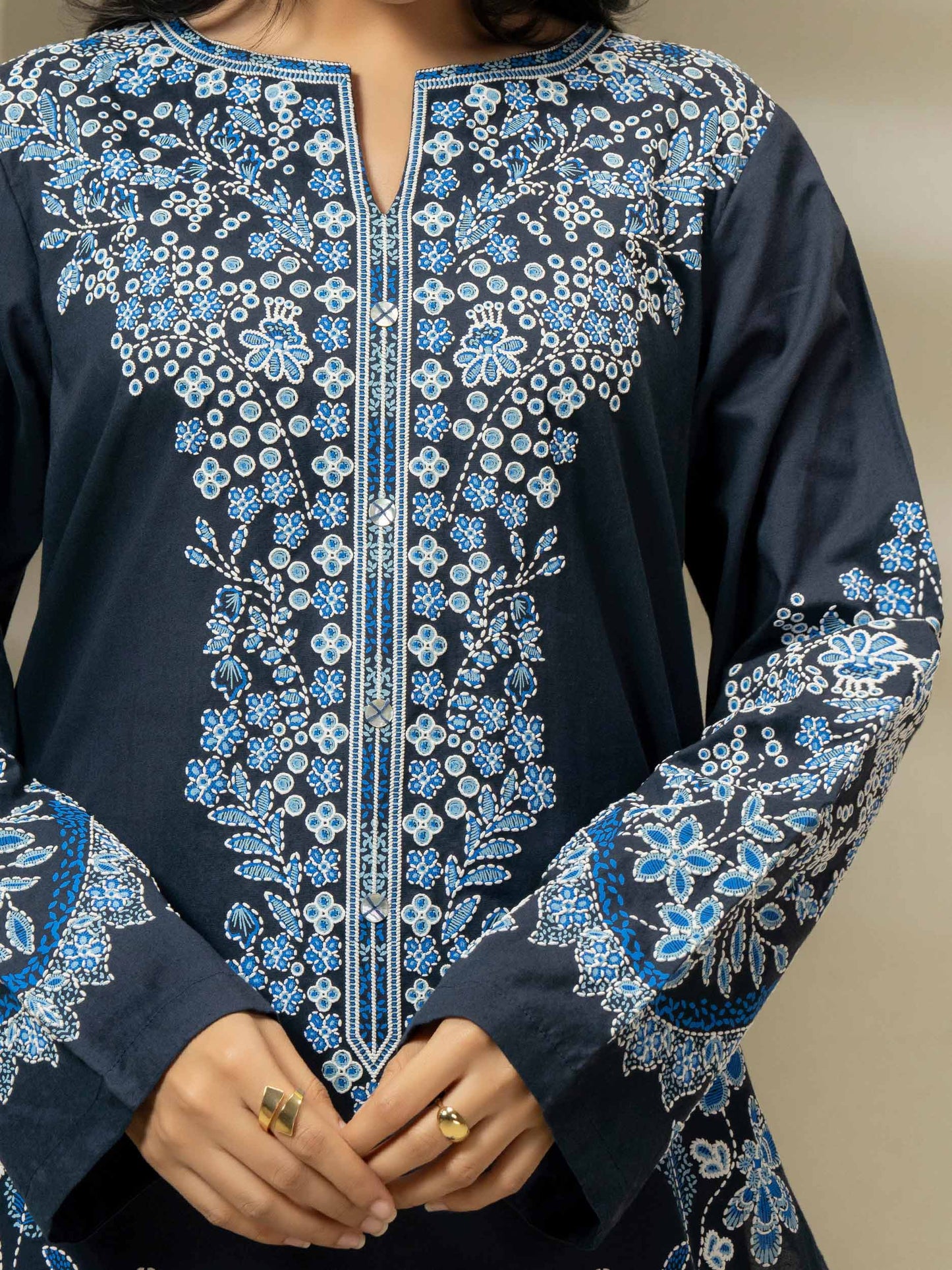 3 Piece Cambric Suit-Prined (Pret)