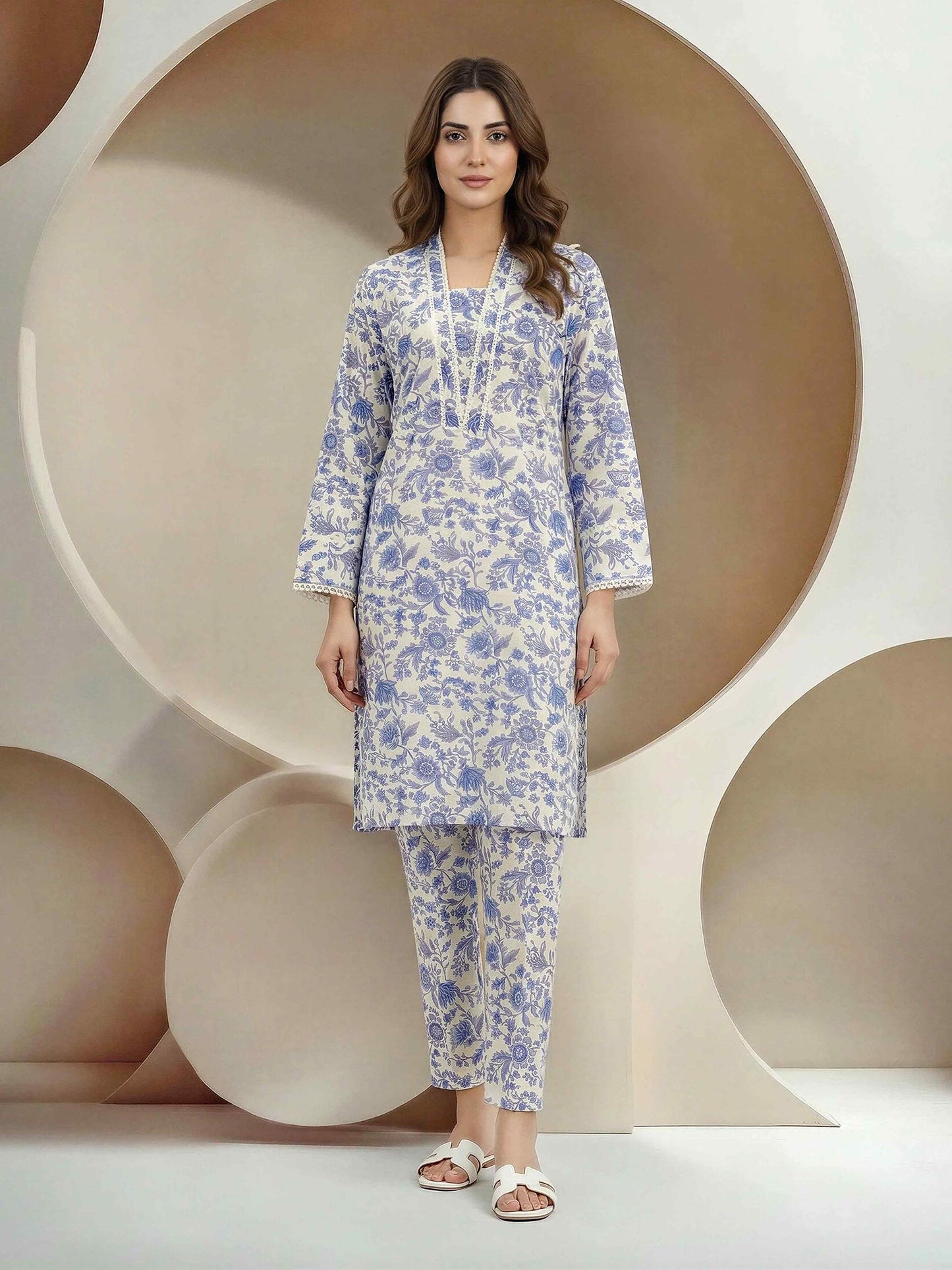 2 Piece Cambric Suit (Pret)