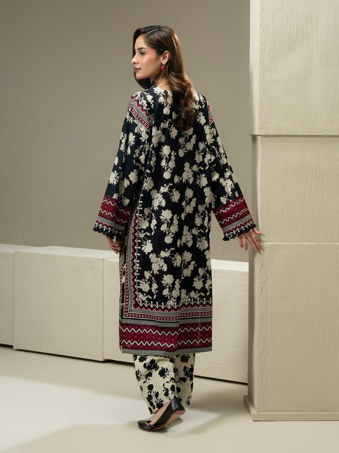 2 Piece Cambric Suit-Embroidered (Pret)