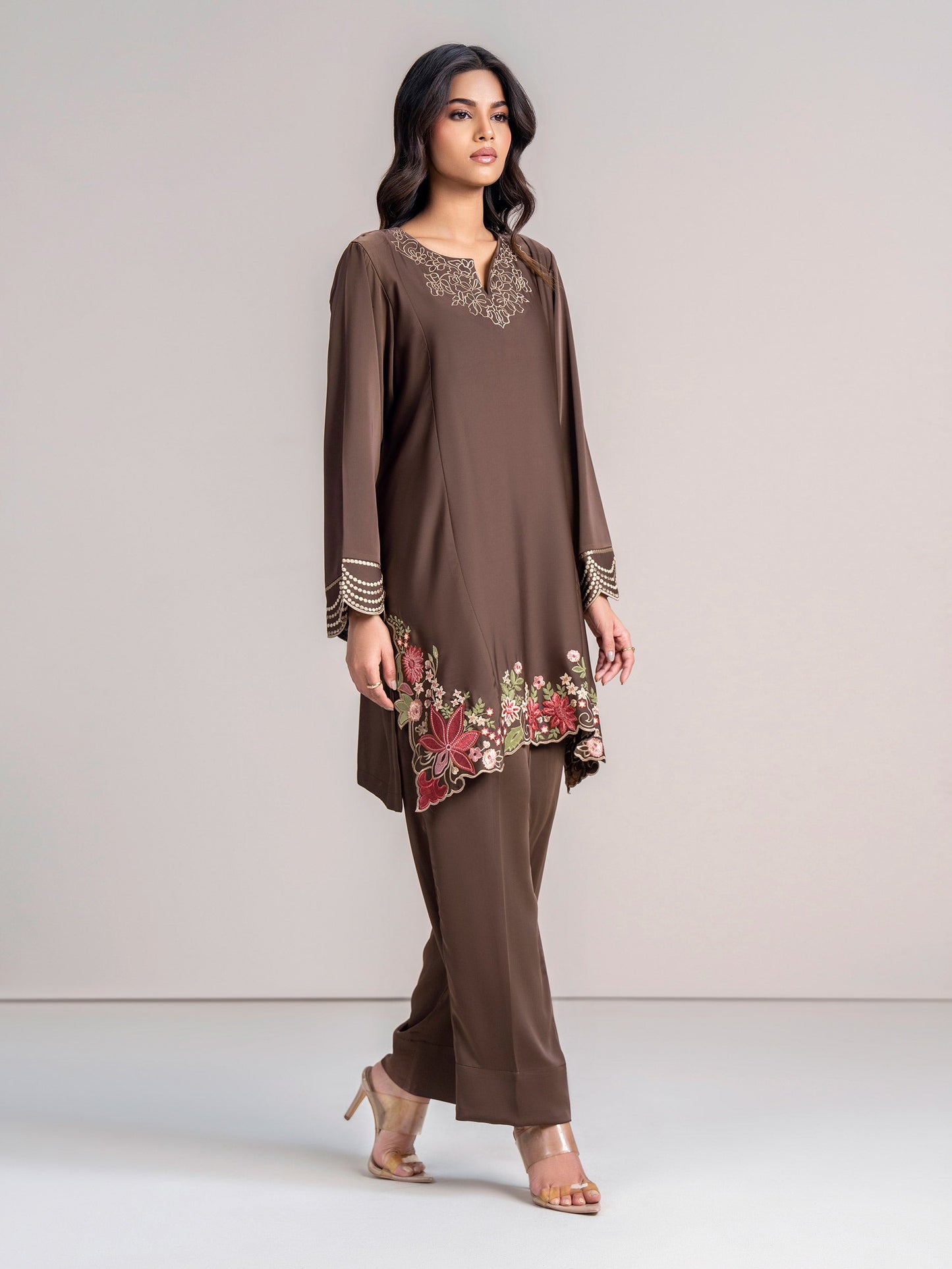 2 Piece Silk Suit- Embroidered