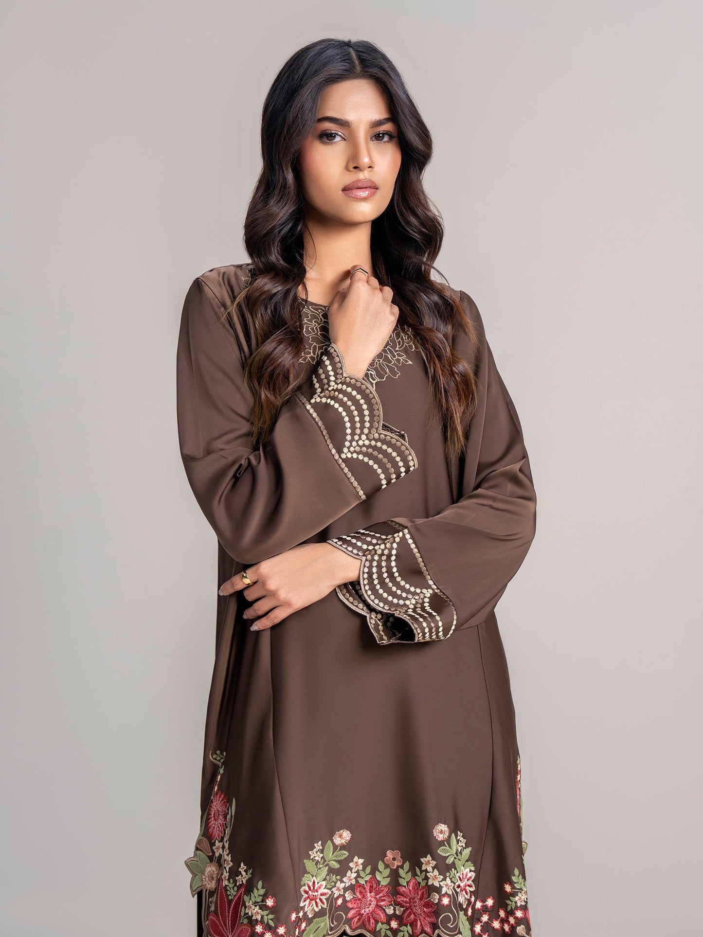 2 Piece Silk Suit- Embroidered
