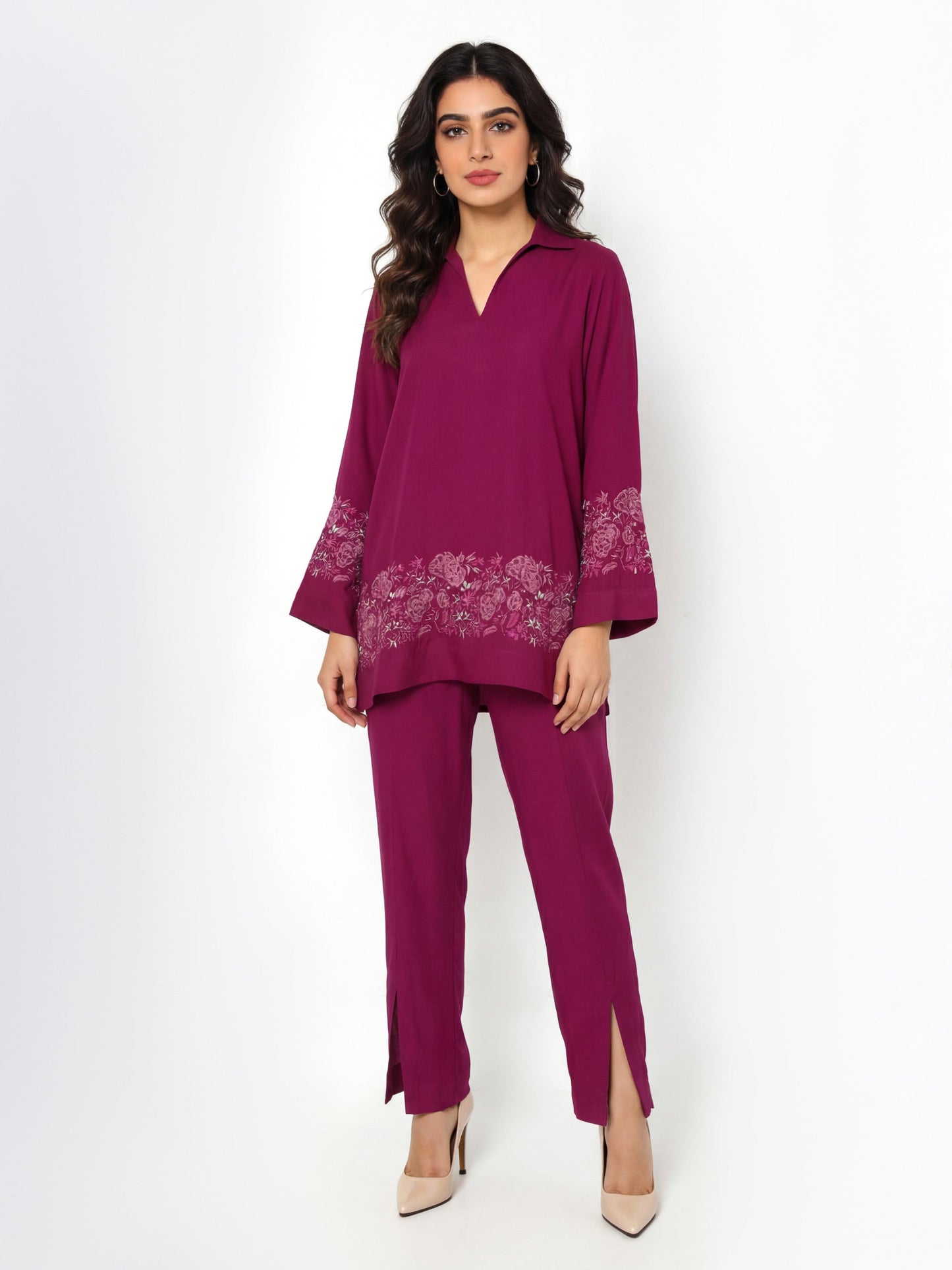 Premium Silk Co-ord set- Embroidered